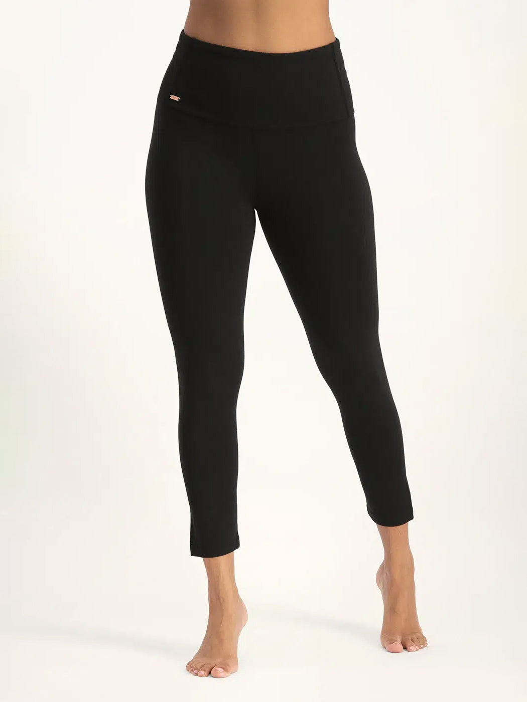 Urban Goddess Surya 7/8 Yoga Leggings - Onyx Black | High-Waisted Workout Pants for Women | Perfect for Yoga, Pilates & Gym