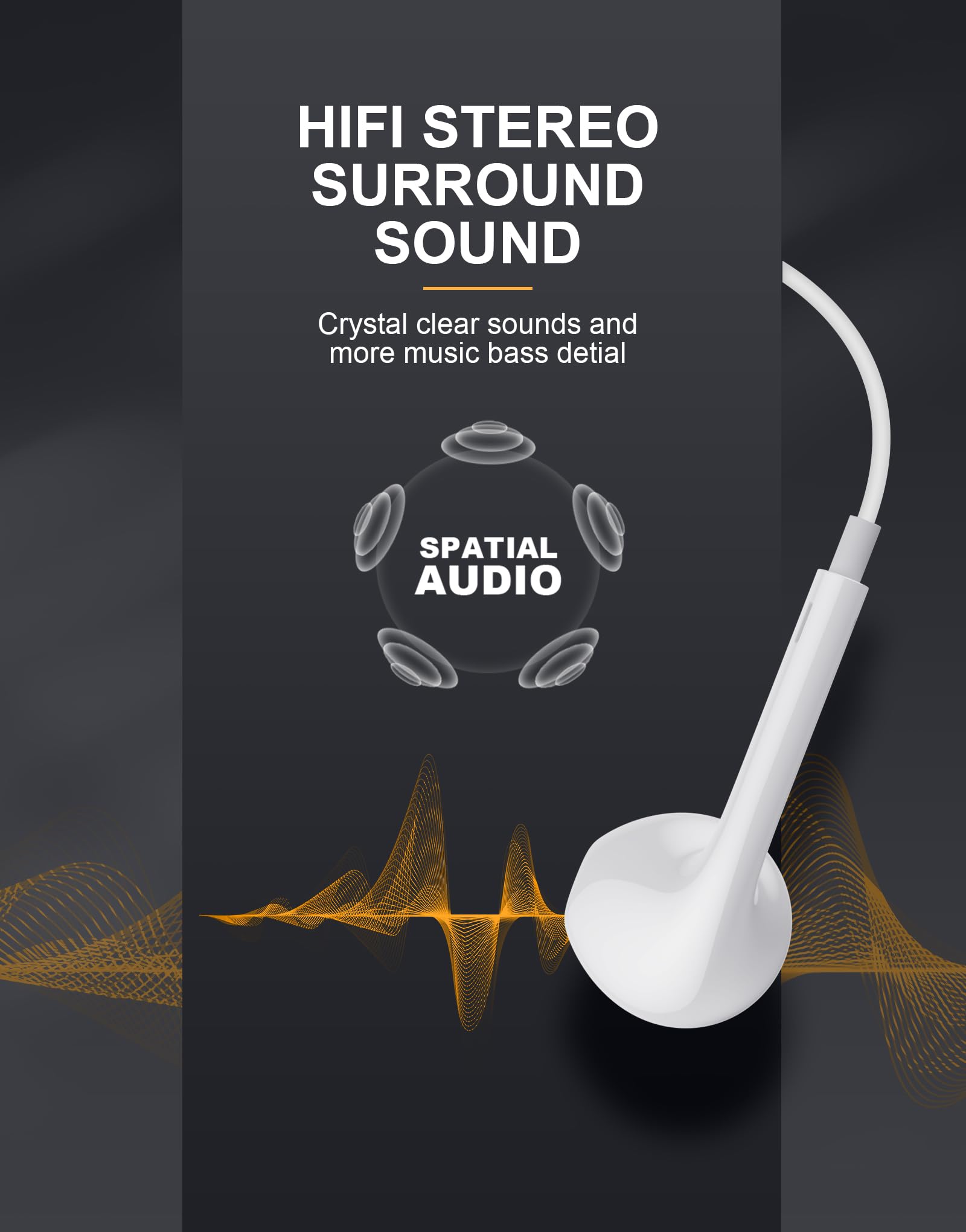 MFi Certified USB C Headphones for iPhone - Wired Earbuds with Built-in Mic, HiFi Stereo & Noise Cancelling - Compatible with iPhone 15/16 Pro Max, Samsung S24/S23/S22, Pixel & Android Devices - Perfect for Commuting, Workouts & Online Meetings