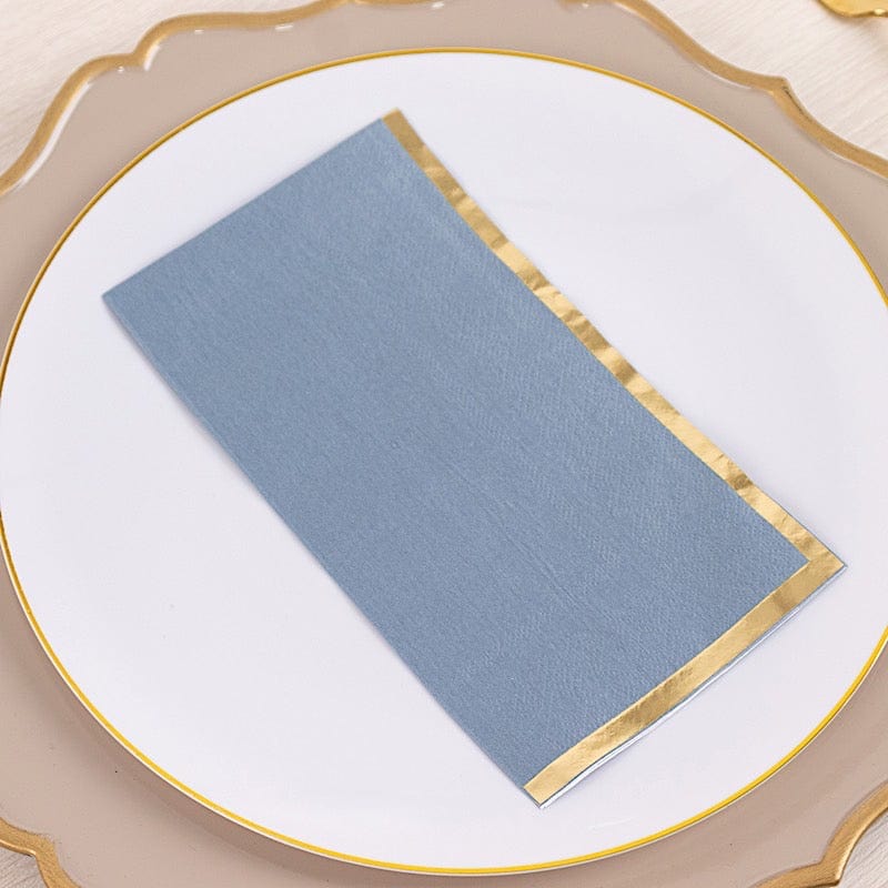 50 Premium Soft 2-Ply Dinner Napkins with Elegant Gold Foil Edge - Perfect for Weddings, Parties & Fine Dining Table Settings