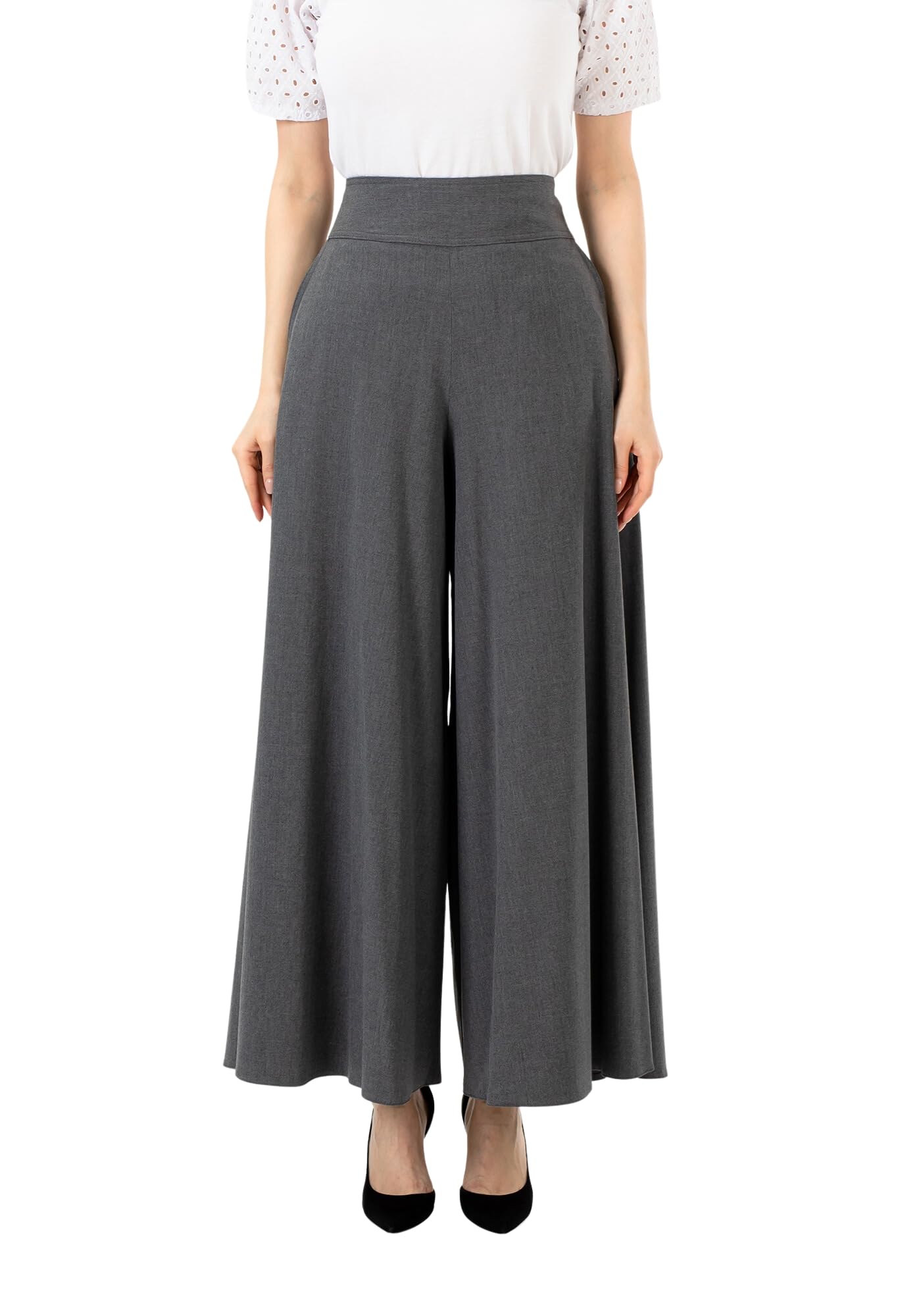 **G-Line Women's Flowy Wide Leg High Waist Pants - Lightweight, Breathable & Comfortable Trousers for Casual, Business & Travel**