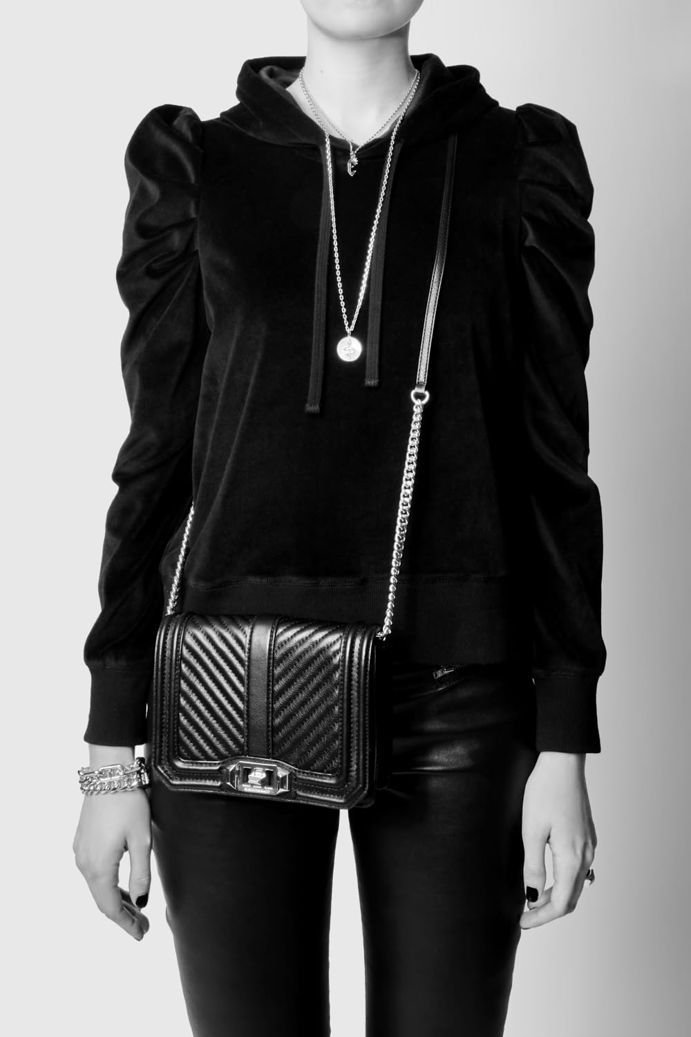 Rebecca Minkoff Women's Chevron Quilted Love Crossbody Bag - Stylish Small Shoulder Purse for Everyday Use, Work & Date Night