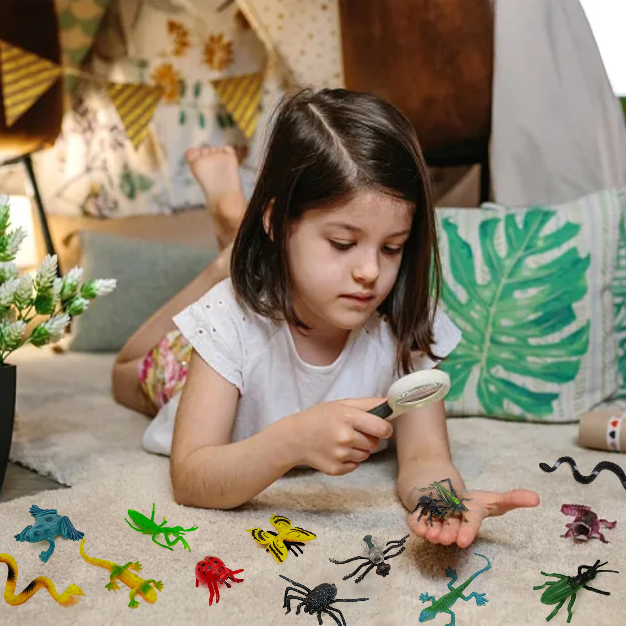 114 Pack Mini Plastic Bug Toys for Kids - Fake Insects Set for Easter, Education, Themed Parties, Classroom Rewards & Gardening Decor - Perfect for Science Learning, Pretend Play & Outdoor Adventures