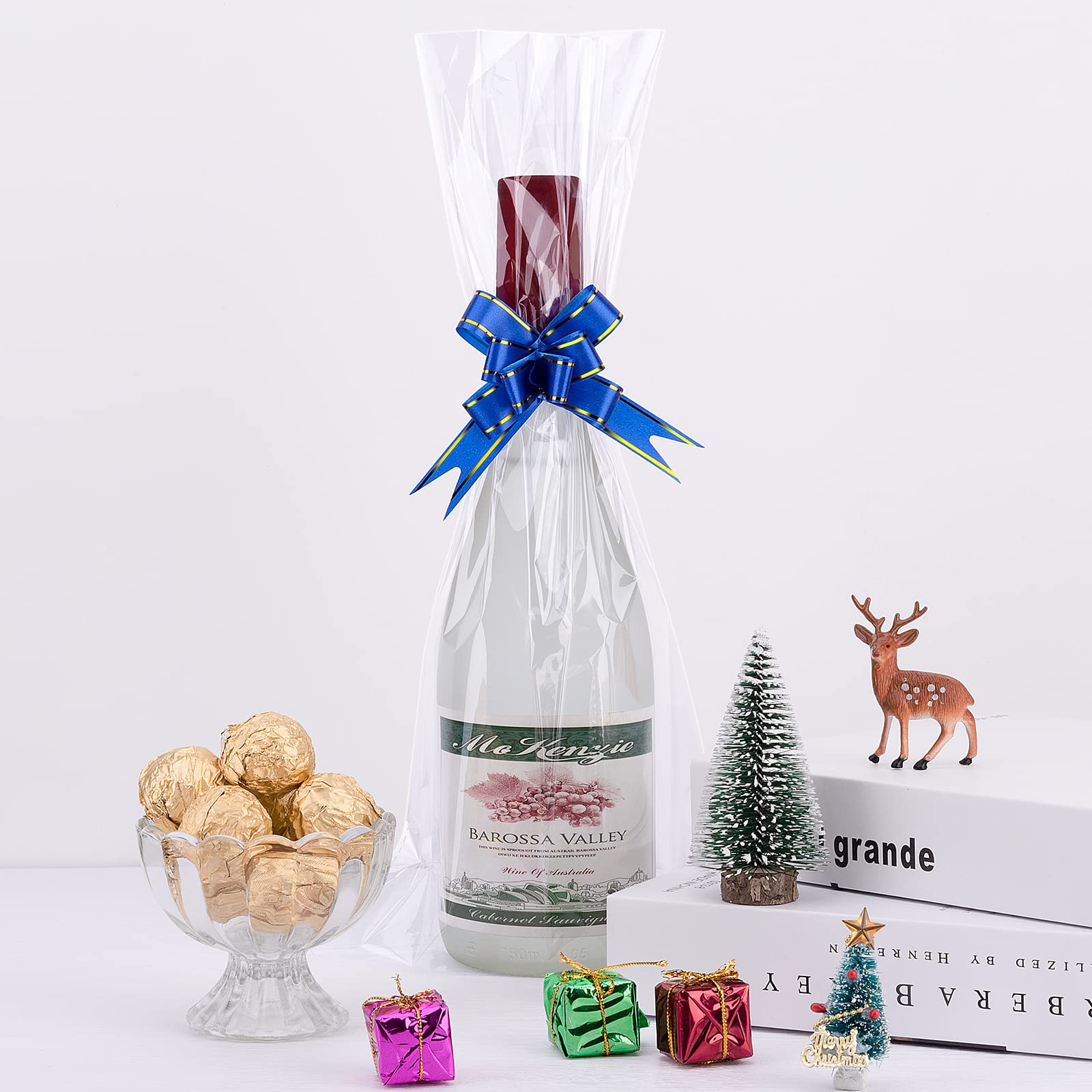 Awpeye 25-Pack Clear Cellophane Gift Bags (2 Mil Thick) - Perfect for Mugs, Wine Bottles & Small Baskets | Great for Party Favors, Wedding Gifts & Retail Packaging
