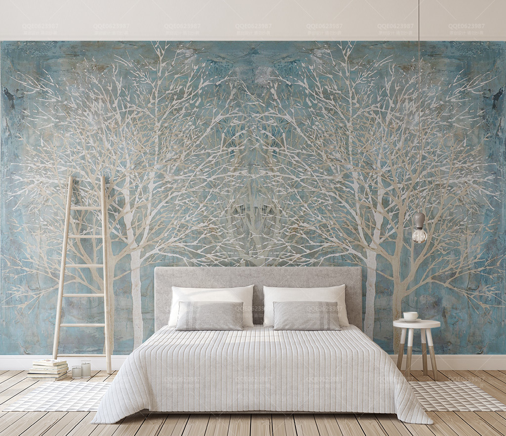 Winter Tree Wallpaper Murals - Nature-Inspired Forest Scenes for Home & Office Decor | Perfect for Living Rooms, Bedrooms, and Commercial Spaces