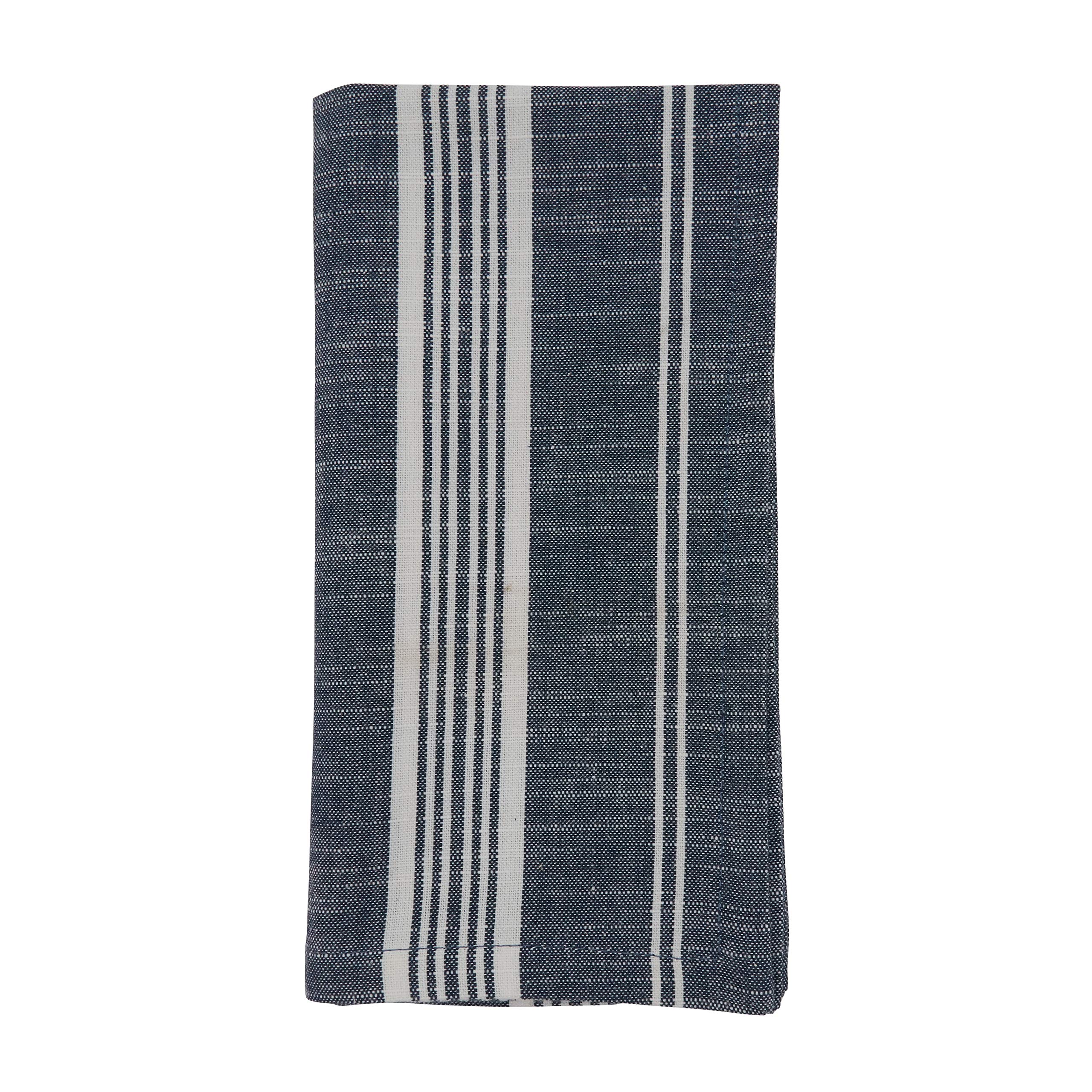 Premium Striped Cotton Table Napkins Set of 4 - Soft & Absorbent Dinner Napkins for Everyday Use, Parties & Fine Dining - Machine Washable & Durable