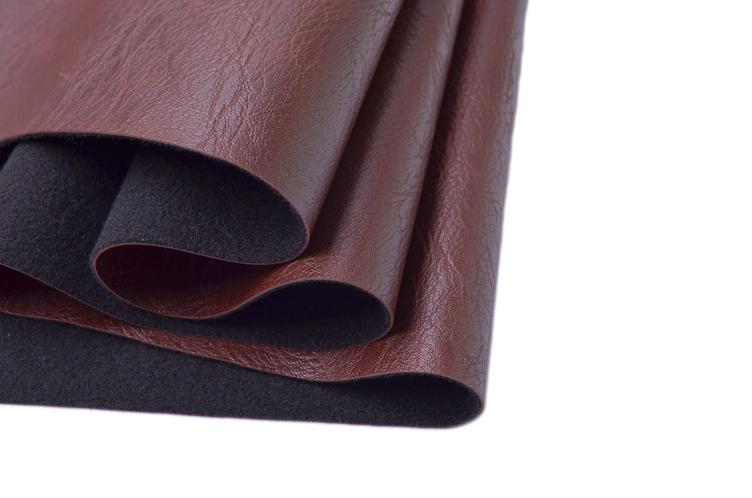 **5 Yards Thick Faux Leather Fabric - Soft Skin Grain PU Leather for Furniture Upholstery, Sofa Chairs, Cushions & DIY Projects (Red Brown) - Perfect for Home Decor, Reupholstering & Crafting**