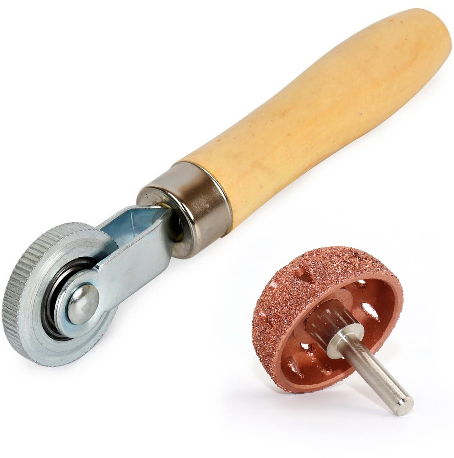 Premium Tire Patch Rollers & Tungsten Buffing Wheels - Professional Tire Repair Tool Kit for Cars, Motorcycles & Bikes | Universal Thread Rubber Grinding Tool for Smooth Tire Repairs | Perfect for DIY Enthusiasts & Auto Shops