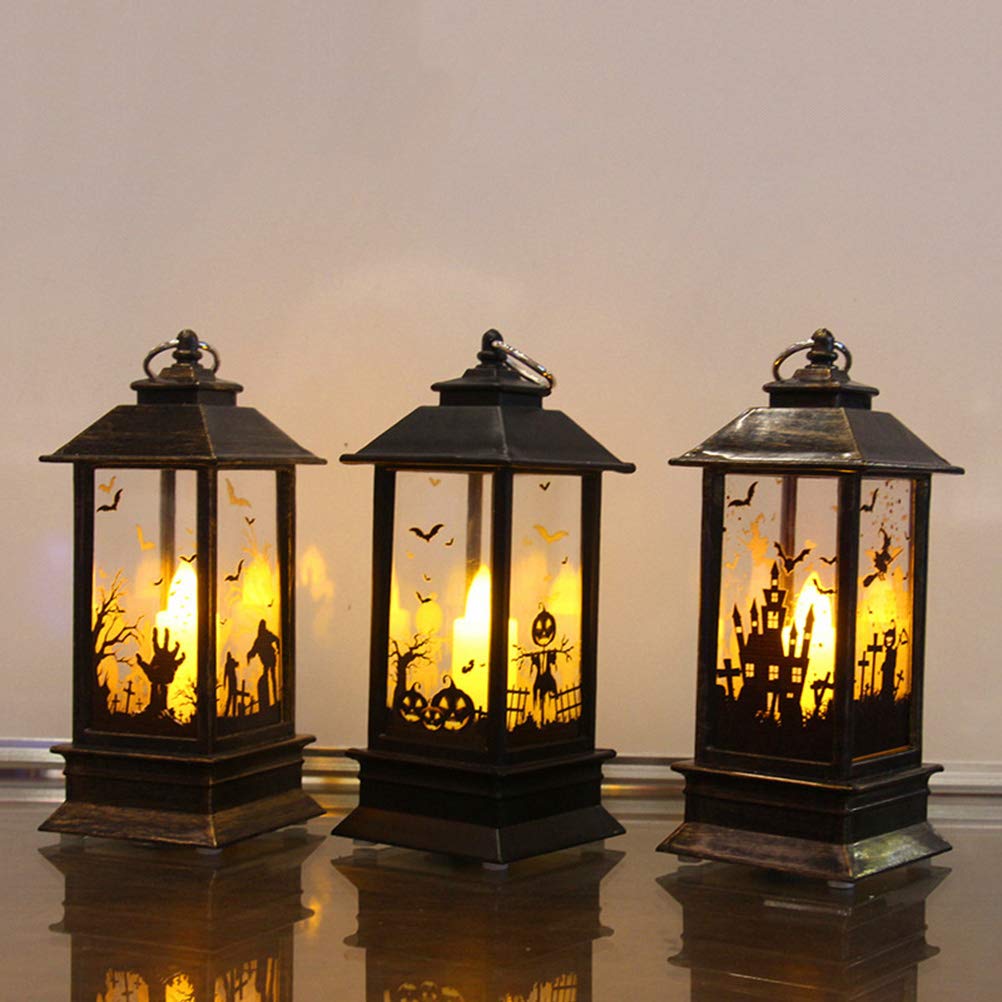 BESPORTBLE Moroccan Style Table Lamp - Decorative LED Tealight Candle Lantern for Halloween, Jack-o-Lantern, Pumpkin Night Light - Perfect for Home Decor, Desk Lamp, and Party Lighting