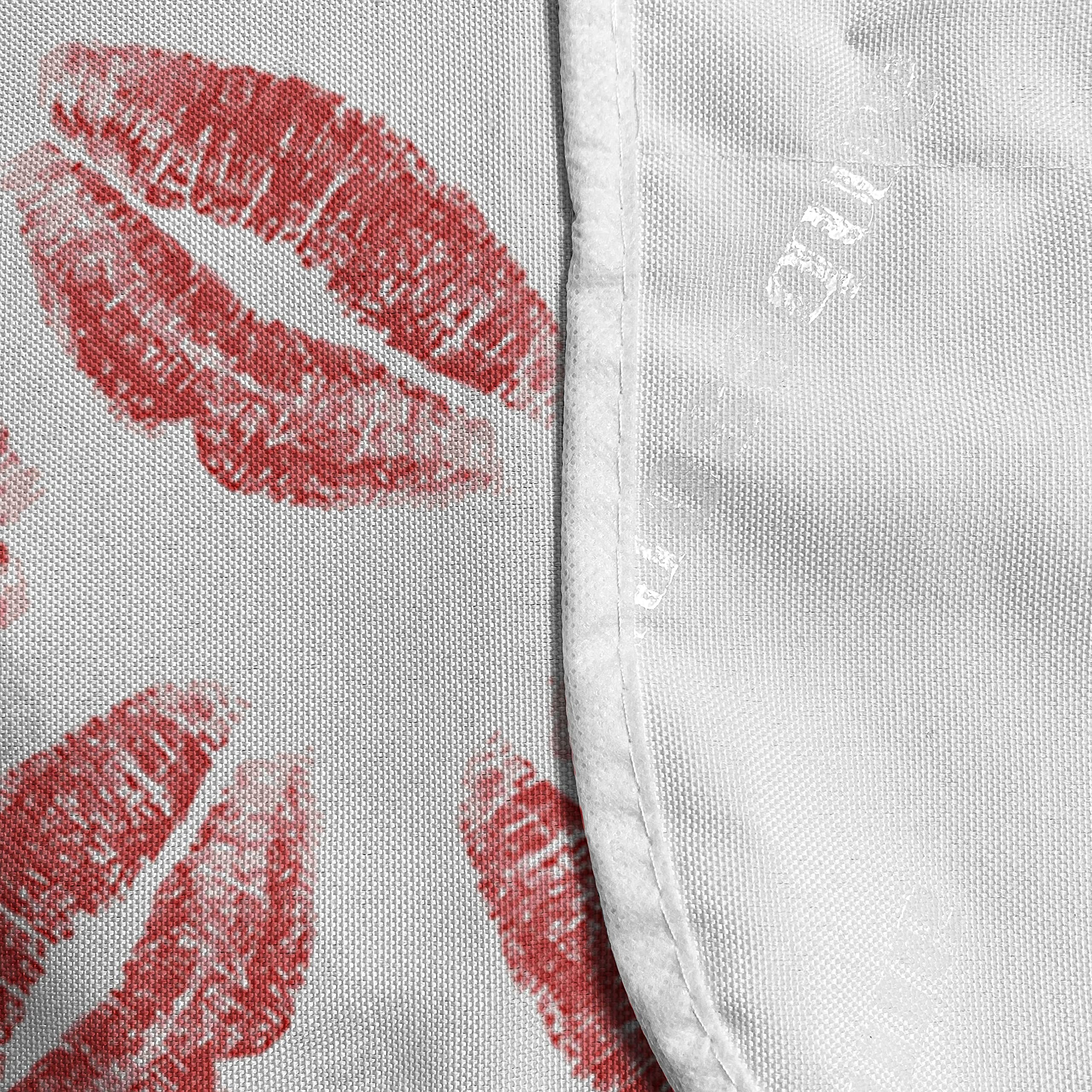Ambesonne Microwave Oven Cover with Lipstick Kiss Print - Waterproof Kitchen Organizer with Pockets, 36