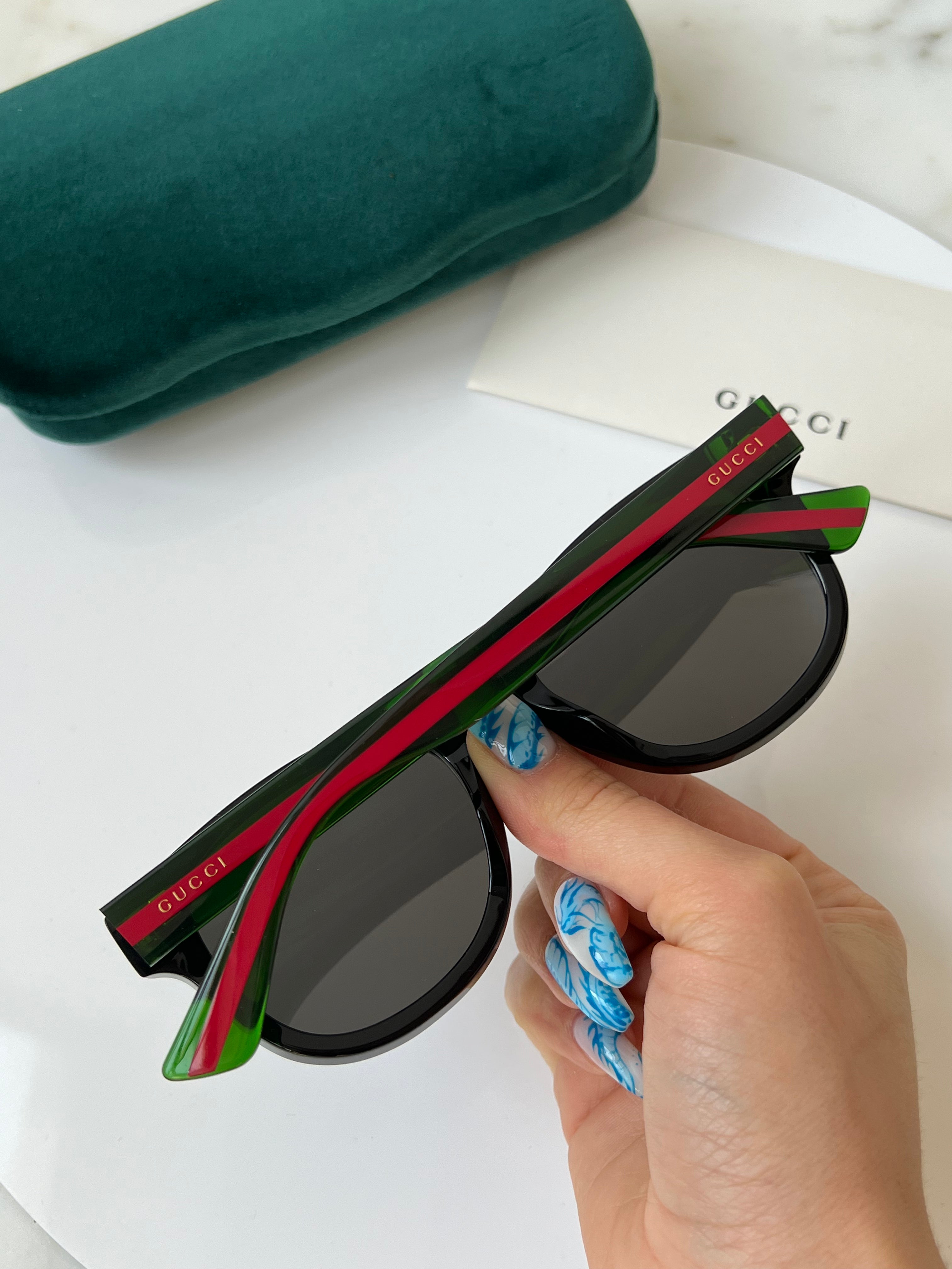 Gucci GG0003SN Polarized Striped Leg Sunglasses for Women - UV Protection, Fashionable & Lightweight - Perfect for Beach, Driving & Outdoor Activities