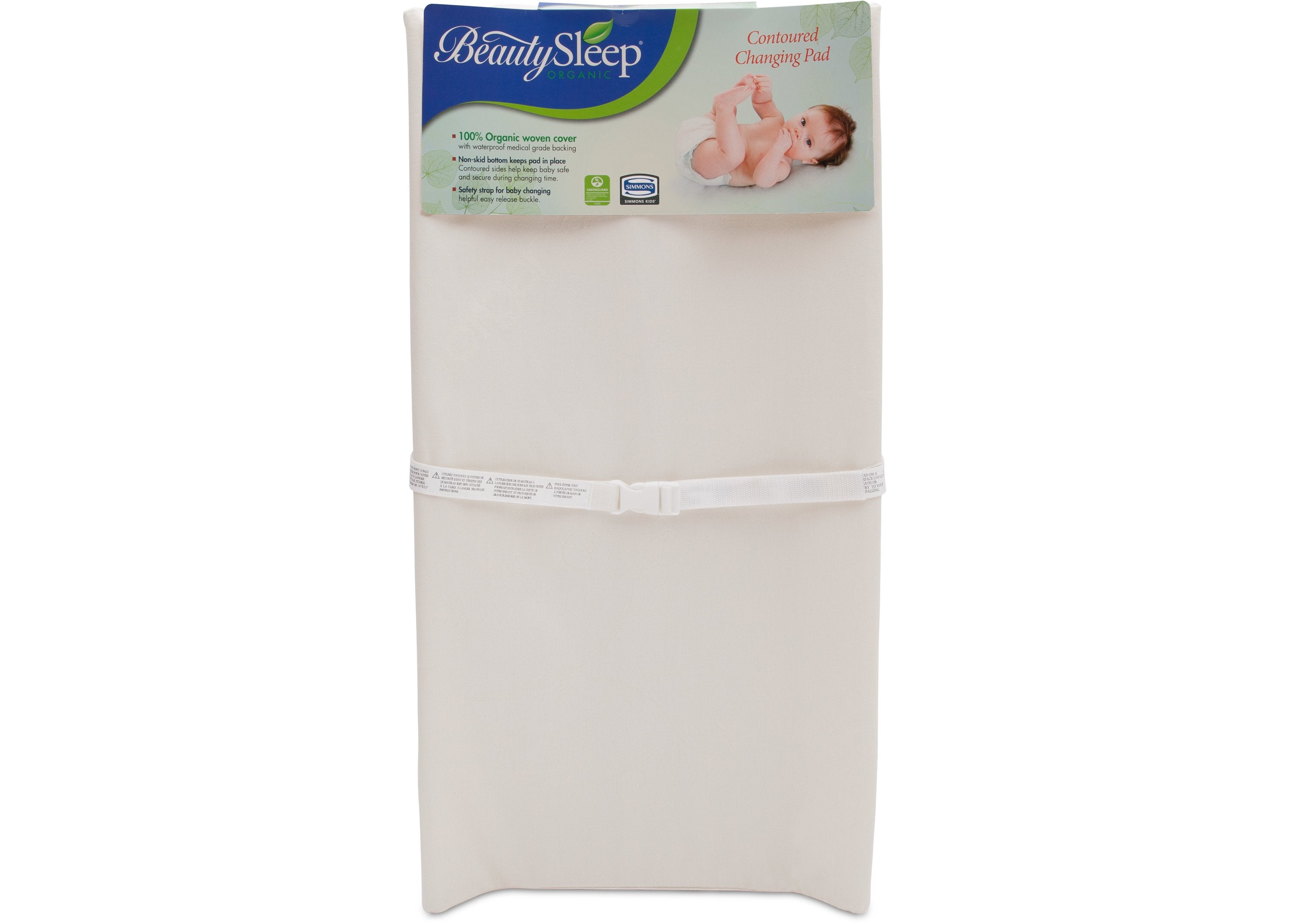 BeautySleep Natural Contoured Changing Pad - Waterproof Baby Diaper Changing Mat for Nursery & Travel - Soft & Safe for Newborns & Toddlers