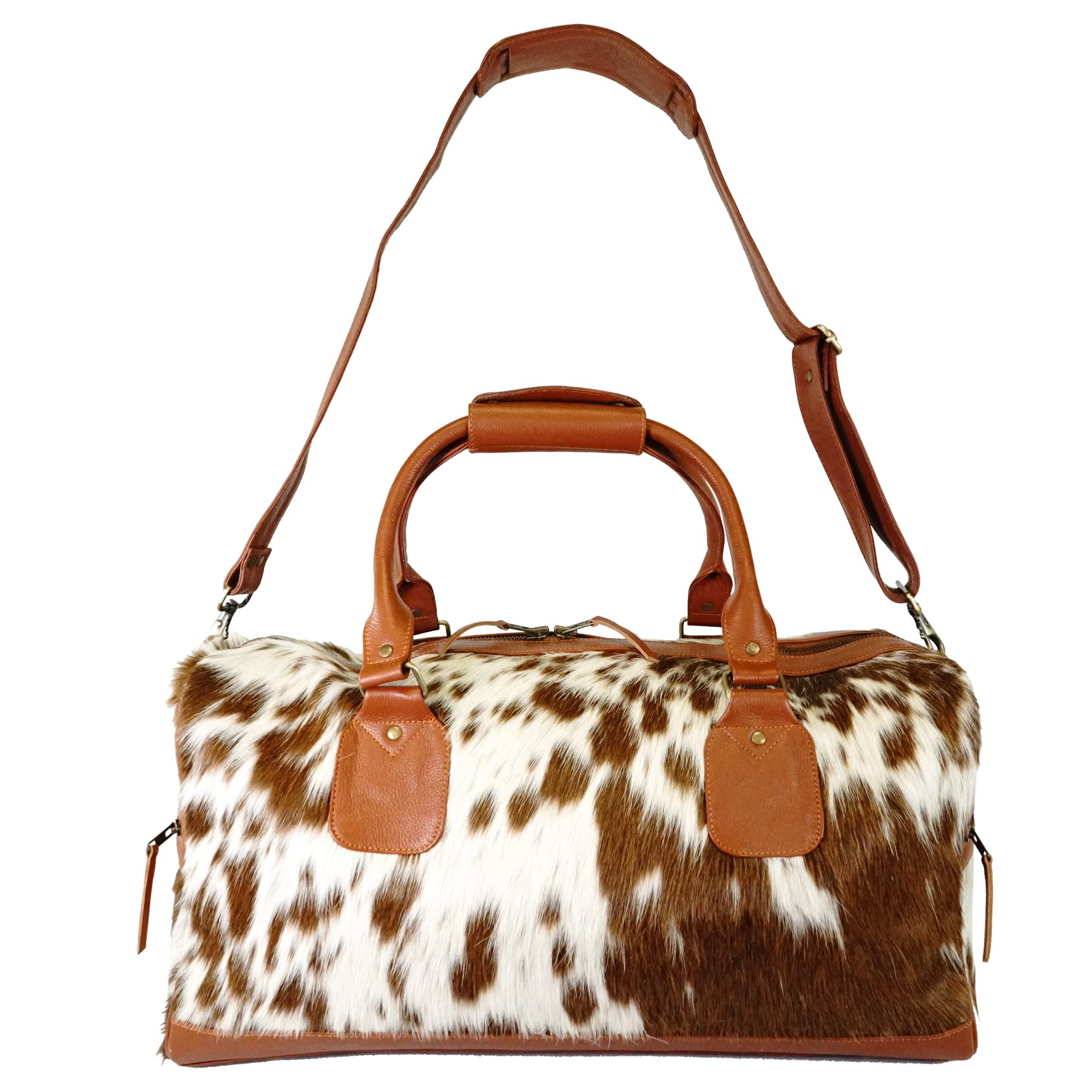 Premium Cowhide Leather Travel Duffle Bag - Heavy Duty Weekender Gym Sports Carry-On Luggage for Men & Women | Airplane, Workout, Weekend Getaways