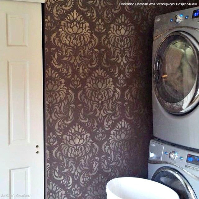 Florentine Damask Wall Stencil - Reusable DIY Painting Template for Home Decor, Accent Walls, and Furniture Upcycling | Perfect for Bedrooms, Living Rooms, and Wedding Backdrops