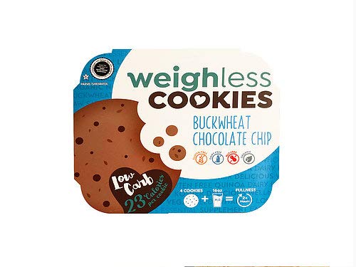 Buckwheat Chocolate Chip Cookies - 16 Pack (4 Cookies Each) | Gluten Free, Low Carb, Low Calorie, Healthy Snacks | Perfect for Office, School & On-the-Go | Wholesale Club Case