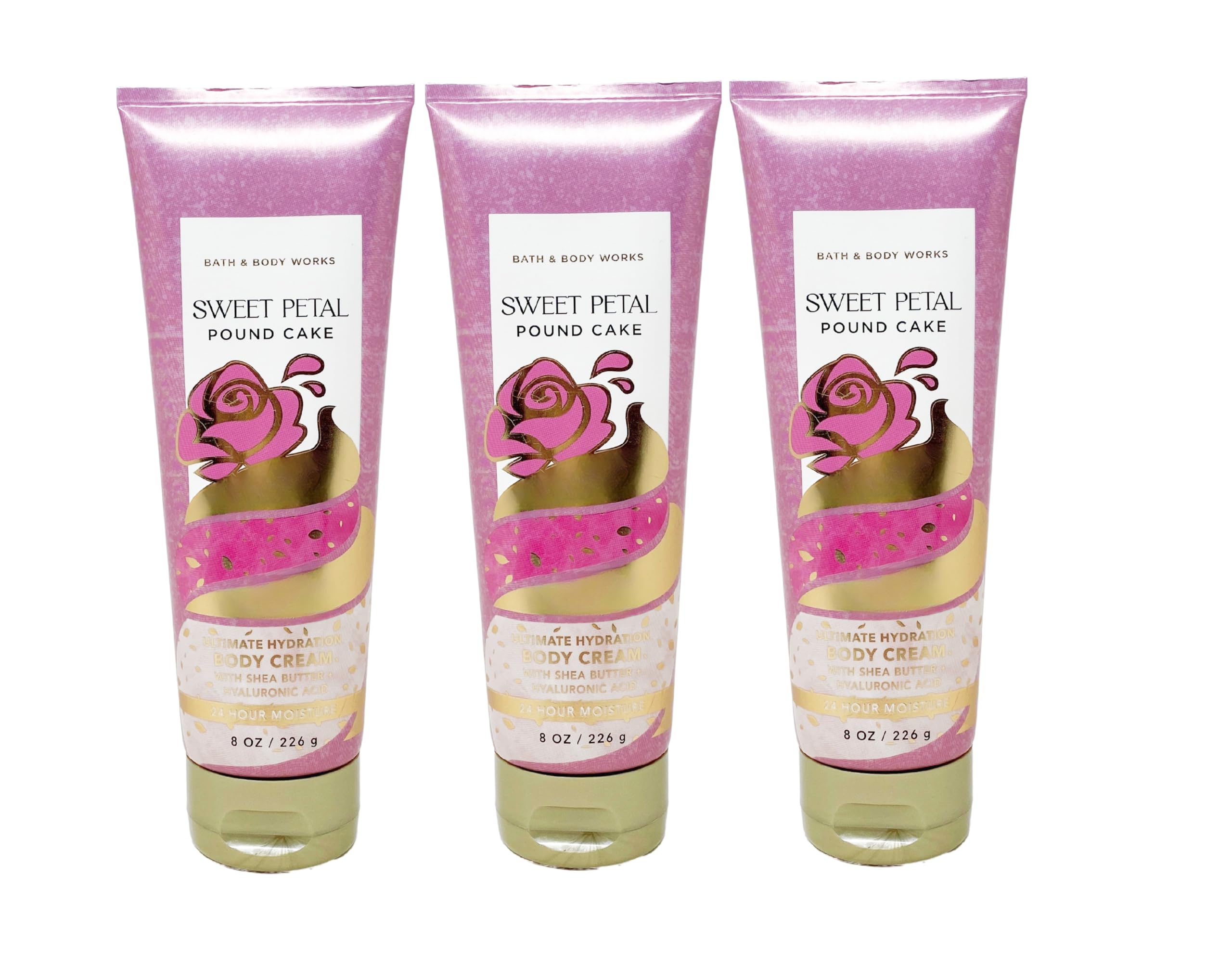 Sweet Petal Pound Cake Body Cream Trio - Ultra Moisturizing & Fragrant Hand & Body Lotion - Perfect for Gifts, Self-Care & Daily Hydration