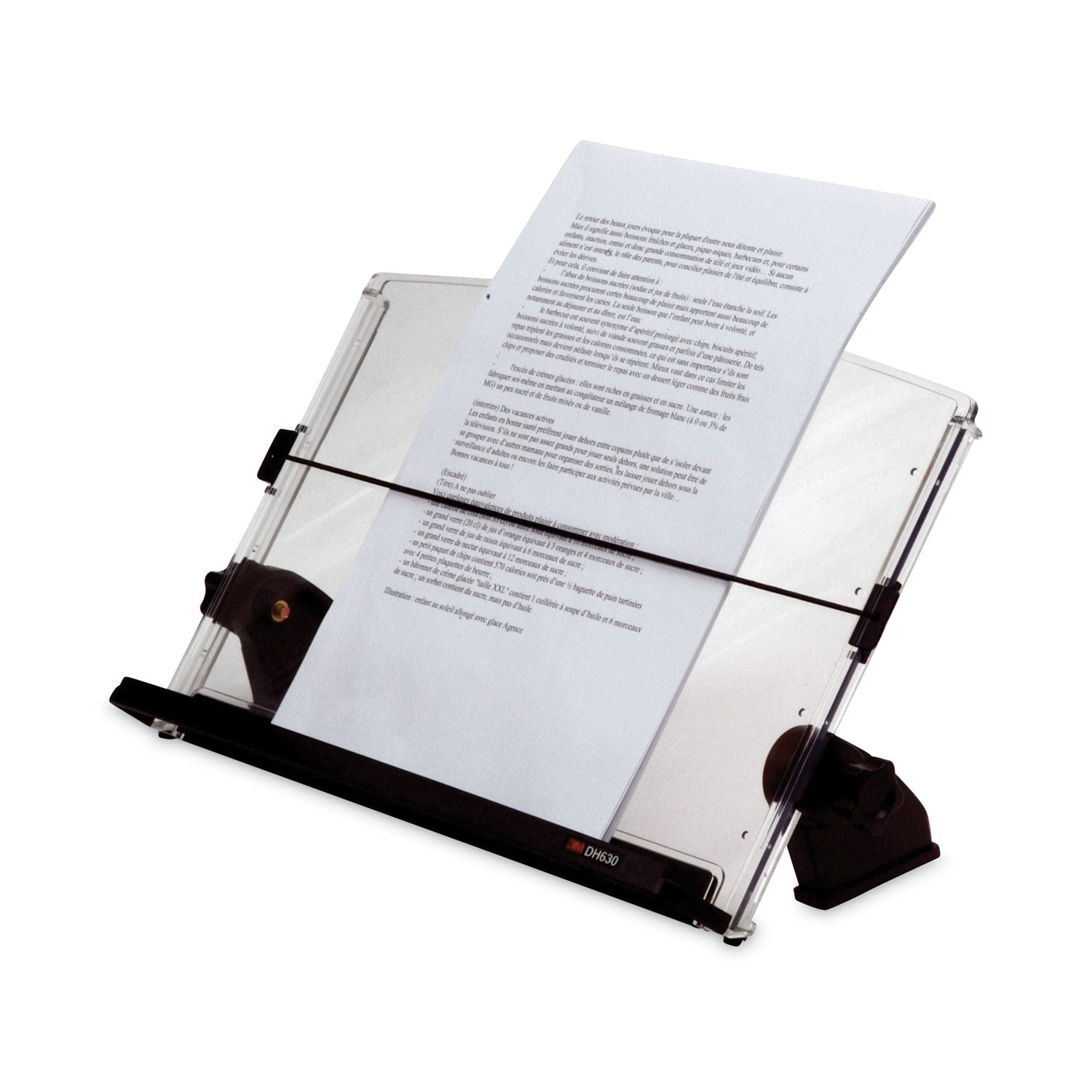 3M™ Adjustable Desktop Copy Holder - 150 Sheet Capacity, Black/Clear Plastic Document Holder for Office & Home Workspace - Perfect for Reading, Writing & Typing Efficiency