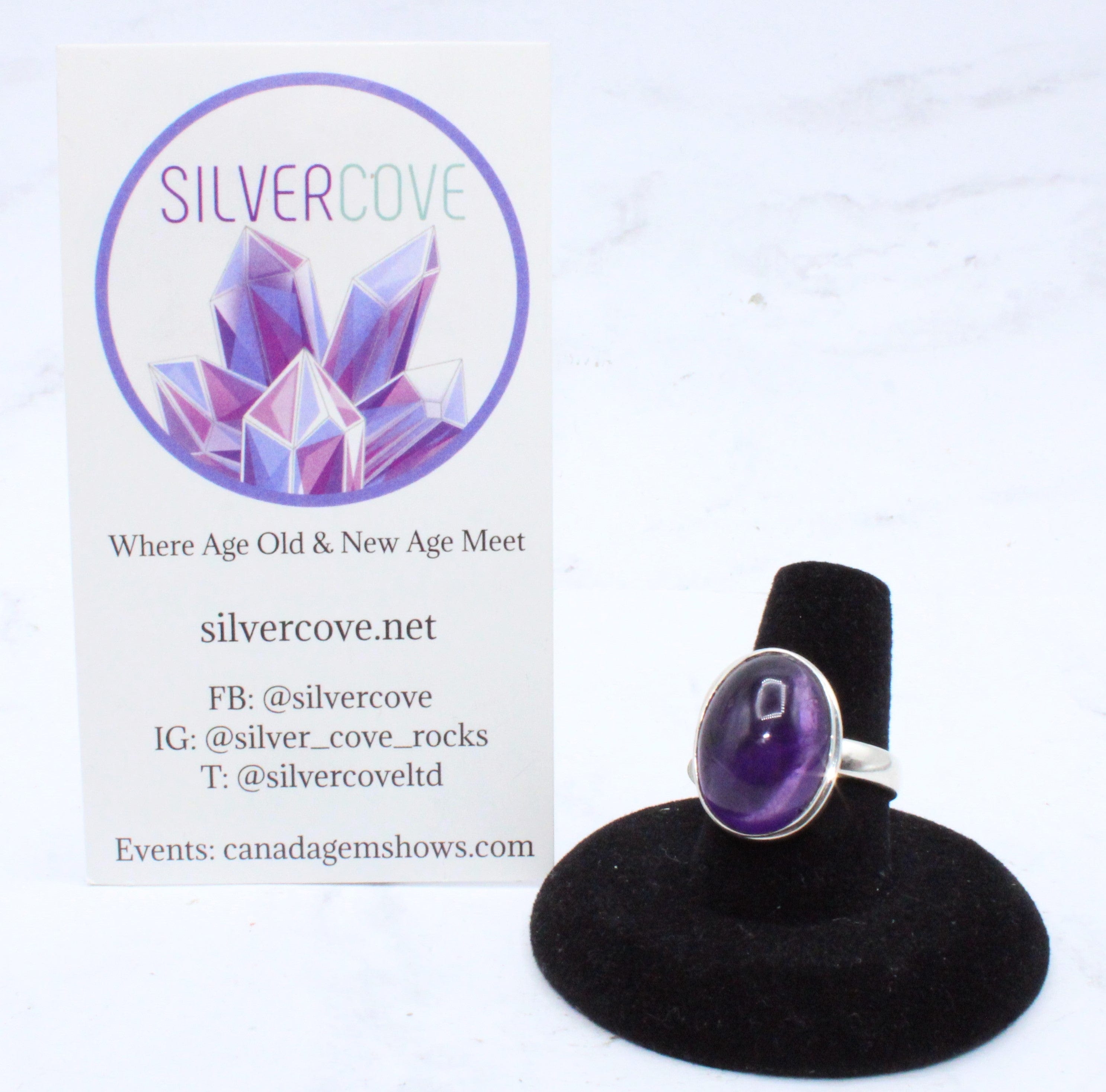 Natural Amethyst Gemstone Ring for Women - Size 8.25 - Elegant Purple Crystal Jewelry for Everyday Wear & Special Occasions