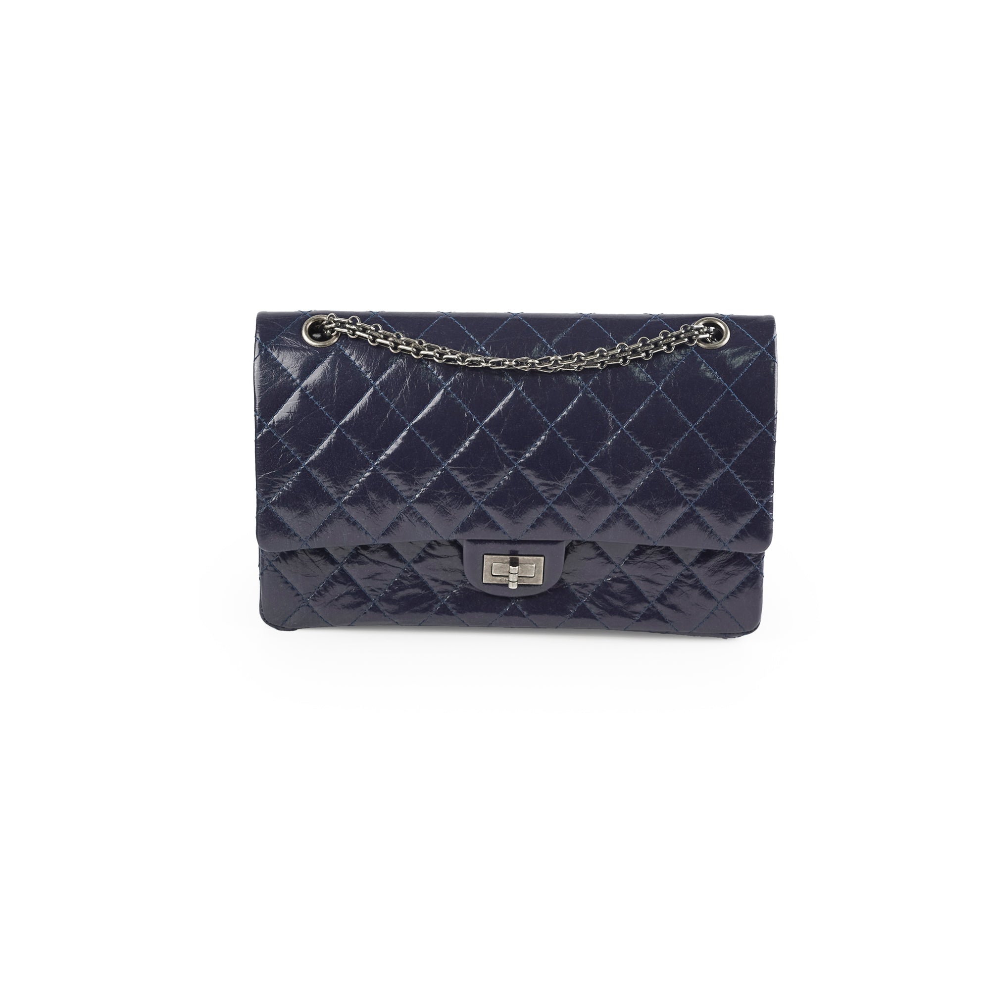 Chanel Reissue 226 Handbag - Shiny Navy Blue Calfskin Leather Crossbody Bag for Women | Perfect for Work, Evening Events & Luxury Fashion Accessories