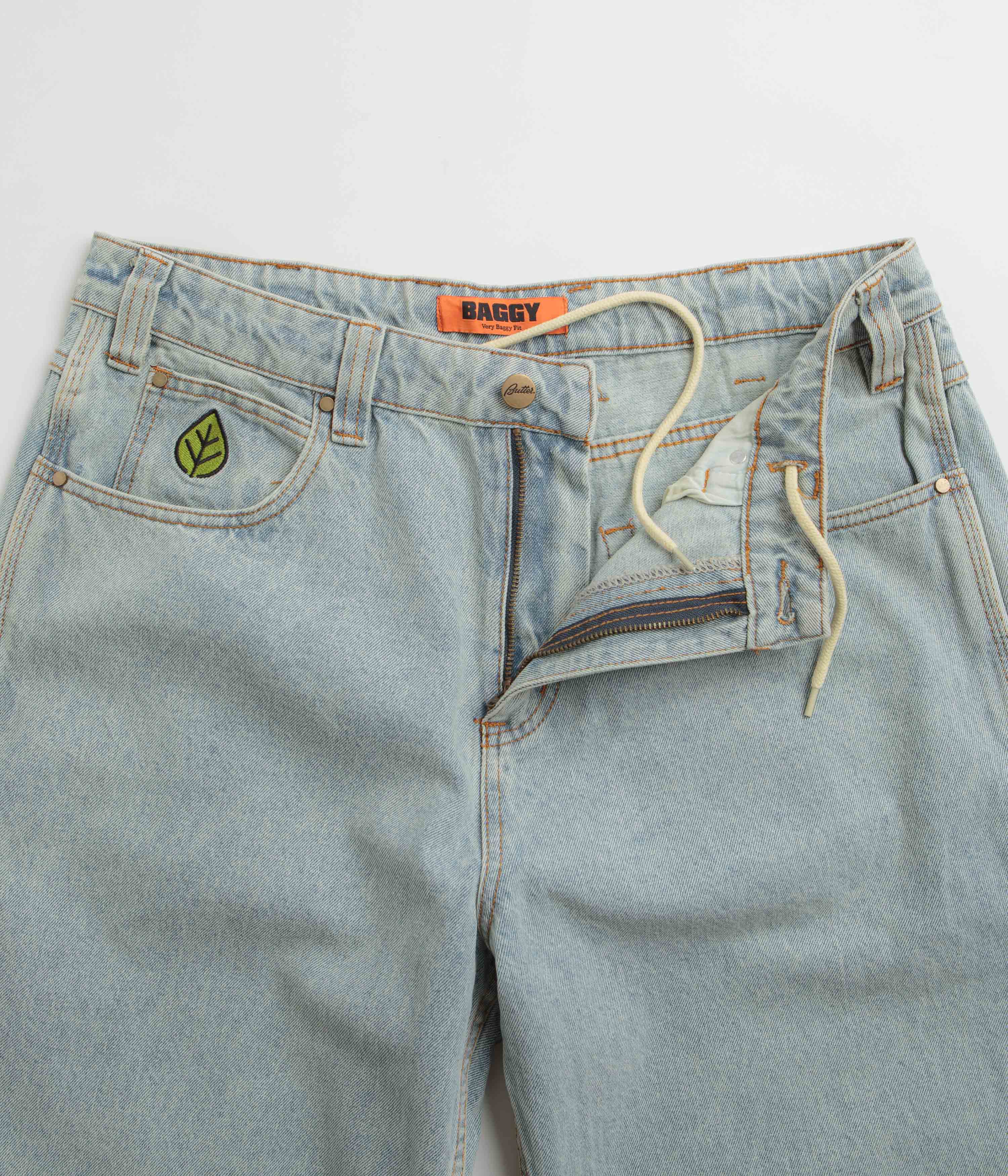 Butter Goods Weathergear Denim Jeans - Faded Light Wash Slim Fit Men's Jeans for Casual Wear & Everyday Style
