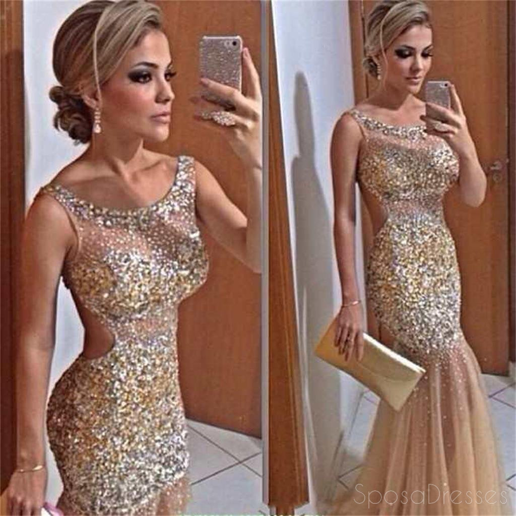Elegant Long Prom Dresses 2024 | Sparkly Modest & Backless Evening Gowns | Mermaid & A-Line Styles for Homecoming, Formal Dances & Special Occasions | PD0100