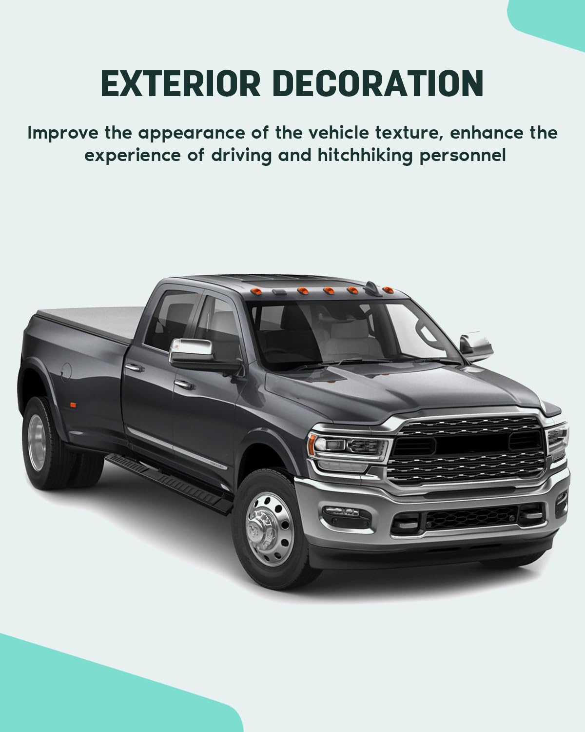 SCITOO 6.4 Inch Black Running Boards Side Step Nerf Bars - Compatible with 2009-2018 Dodge Ram 1500 Crew Cab & 2010-2023 Ram 2500/3500 (Including Classic Models) - Heavy Duty Rock Sliders for Off-Road & Daily Driving Protection