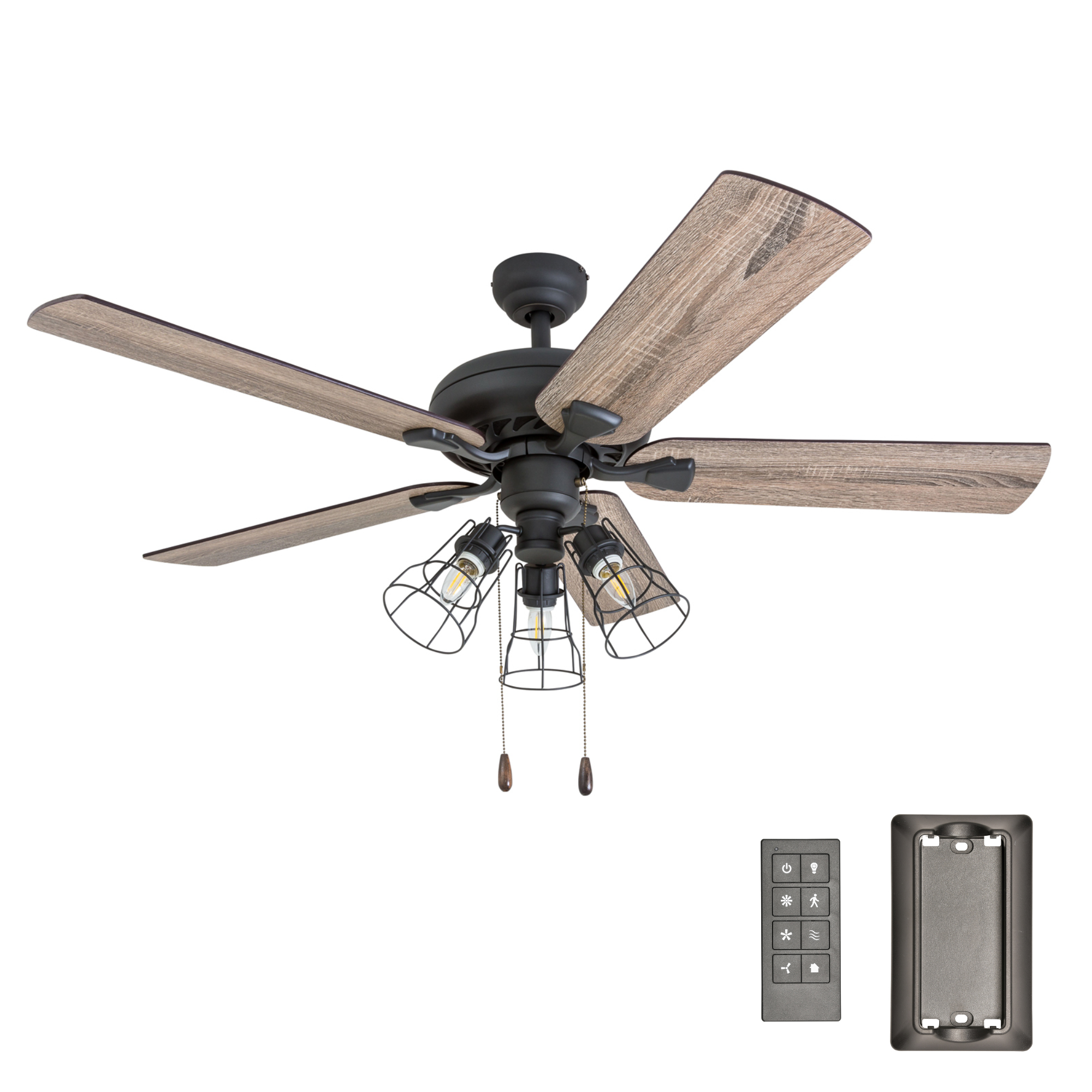 52 Inch Lincoln Woods Bronze Remote Control Ceiling Fan with Light Kit - Perfect for Living Room, Bedroom, and Outdoor Patio Cooling