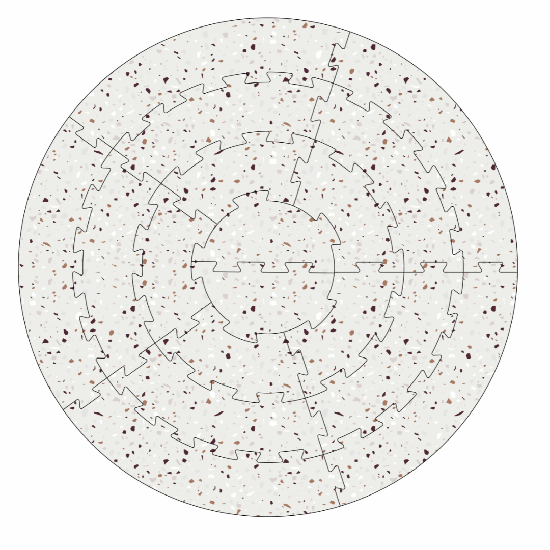 Circle EVA Puzzle Play Mat - Mosaic Stone Design for Kids Floor Play | Safe Non-Toxic Foam Tiles for Nursery, Playroom & Daycare