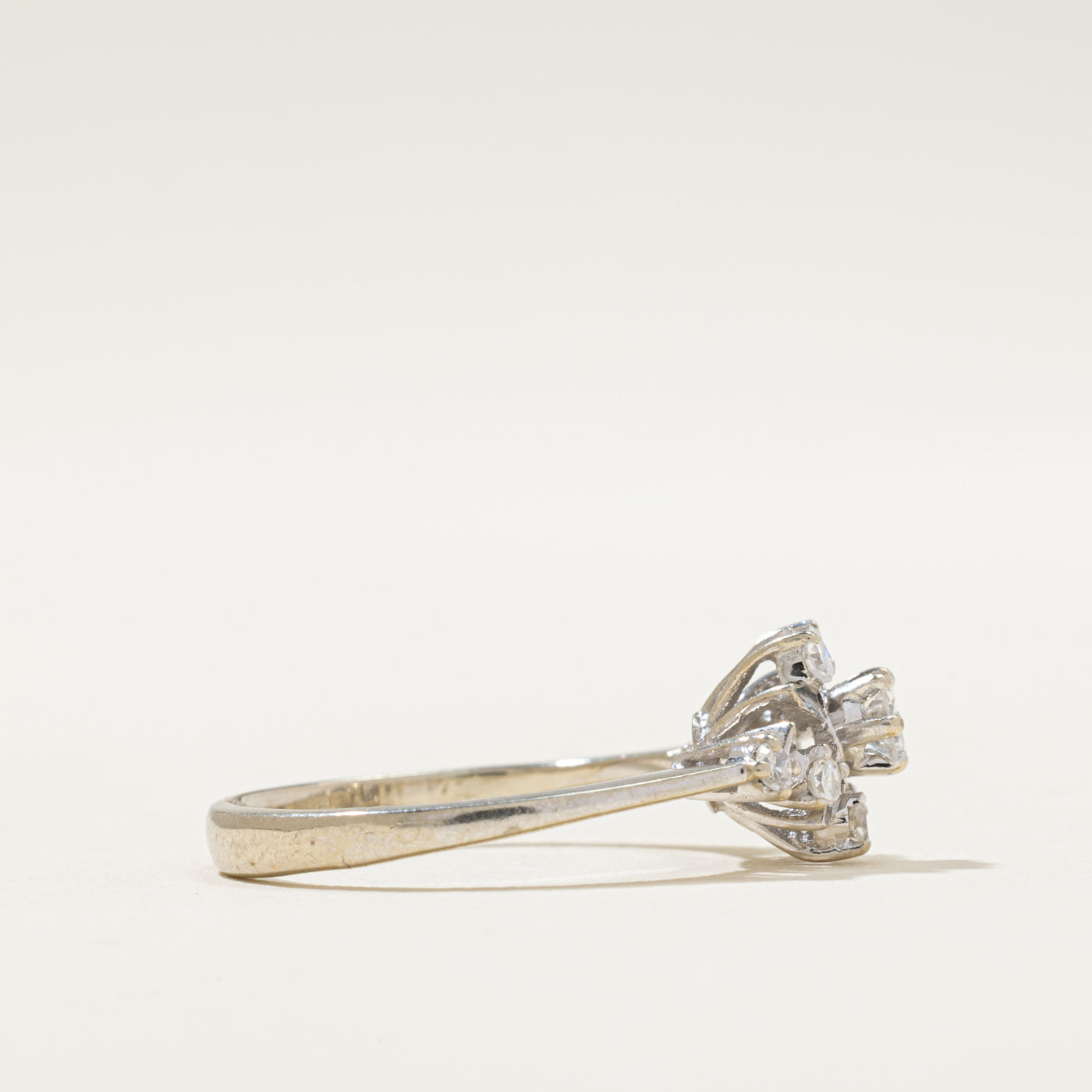 0.28ctw Diamond Floral Cluster Ring - Size 6.5 - Elegant Wedding Band, Anniversary Gift & Everyday Jewelry for Women