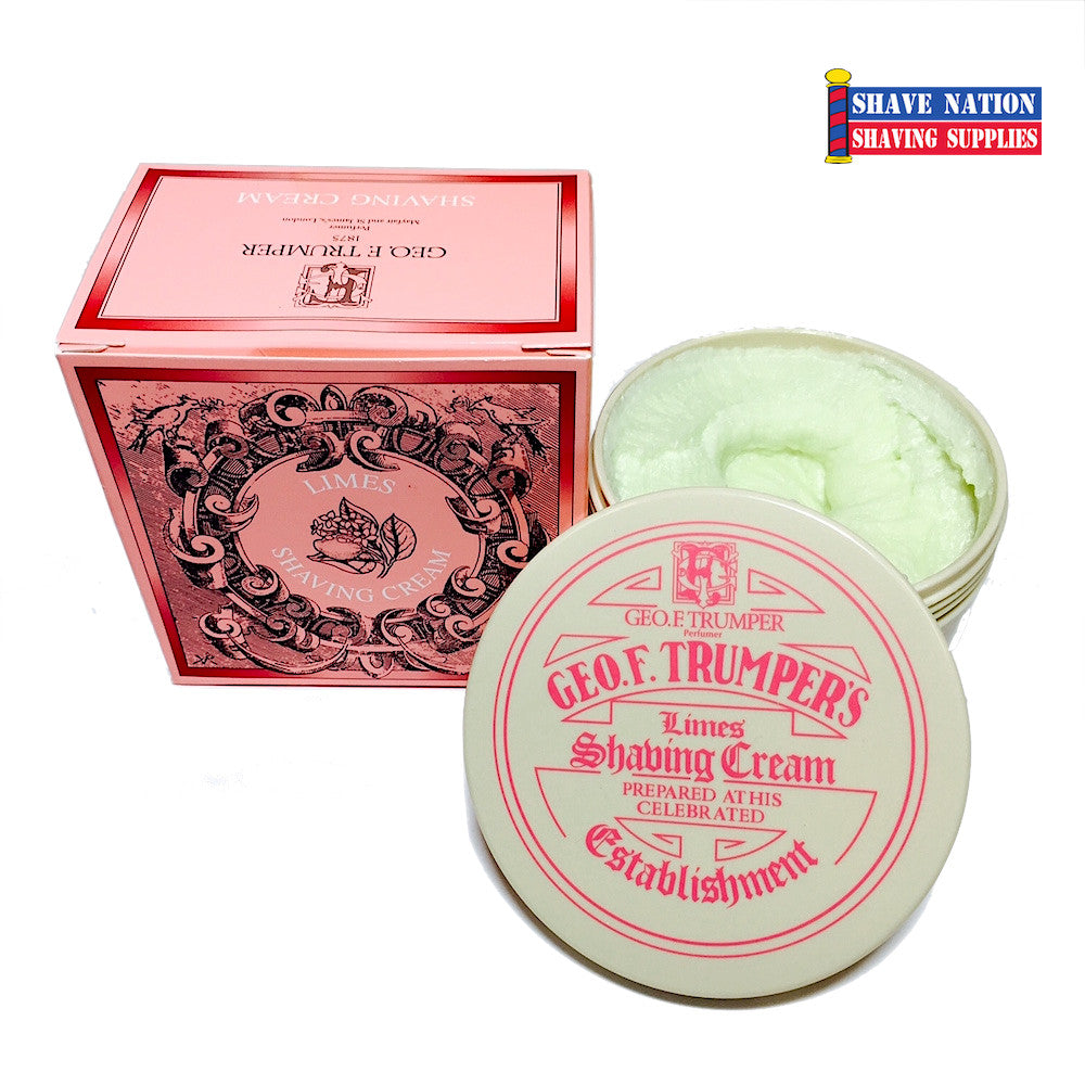 Geo F Trumper Limes Shaving Cream for Men - Premium Luxury Shaving Soap with Natural Ingredients - Perfect for Sensitive Skin & Close Shaves - Ideal for Daily Grooming & Travel Kits