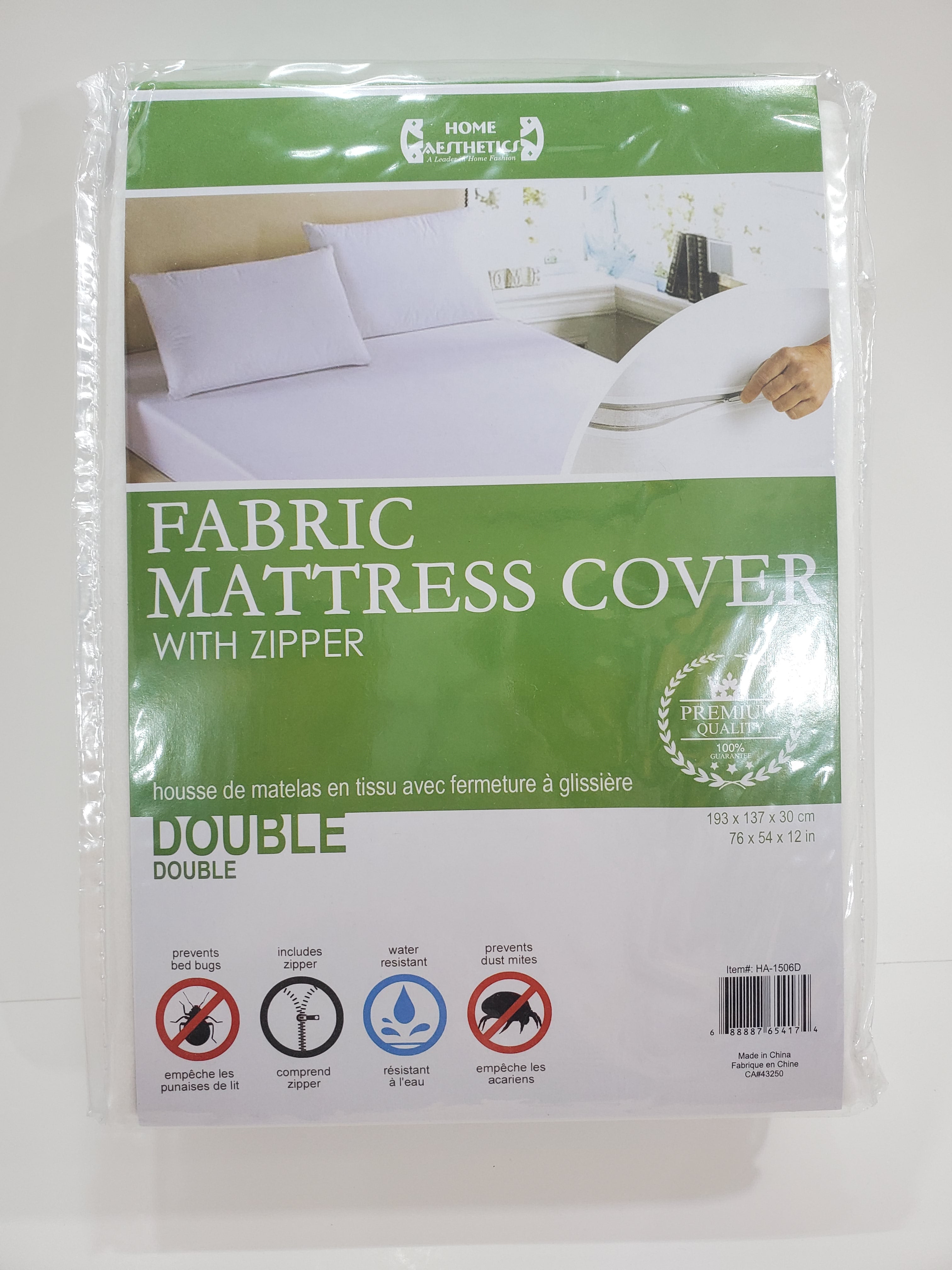 Premium Full/Double Mattress Cover with Zipper - Waterproof & Hypoallergenic Bedding Protector - HOME AESTHETICS HA 1506F - Perfect for Guest Rooms, Dorms & Allergy Relief