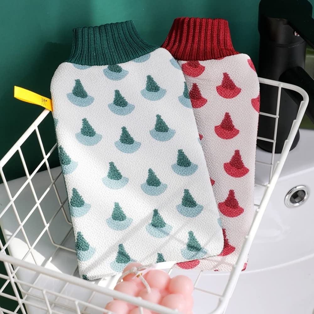 2 Pairs Exfoliating Bath Towel Gloves - Skin-Friendly, Strong Scrubbing for Dead Skin & Mud Removal - Coarse Sand Back Scrubber (Random Colors) - Perfect for Spa, Shower & Home Use