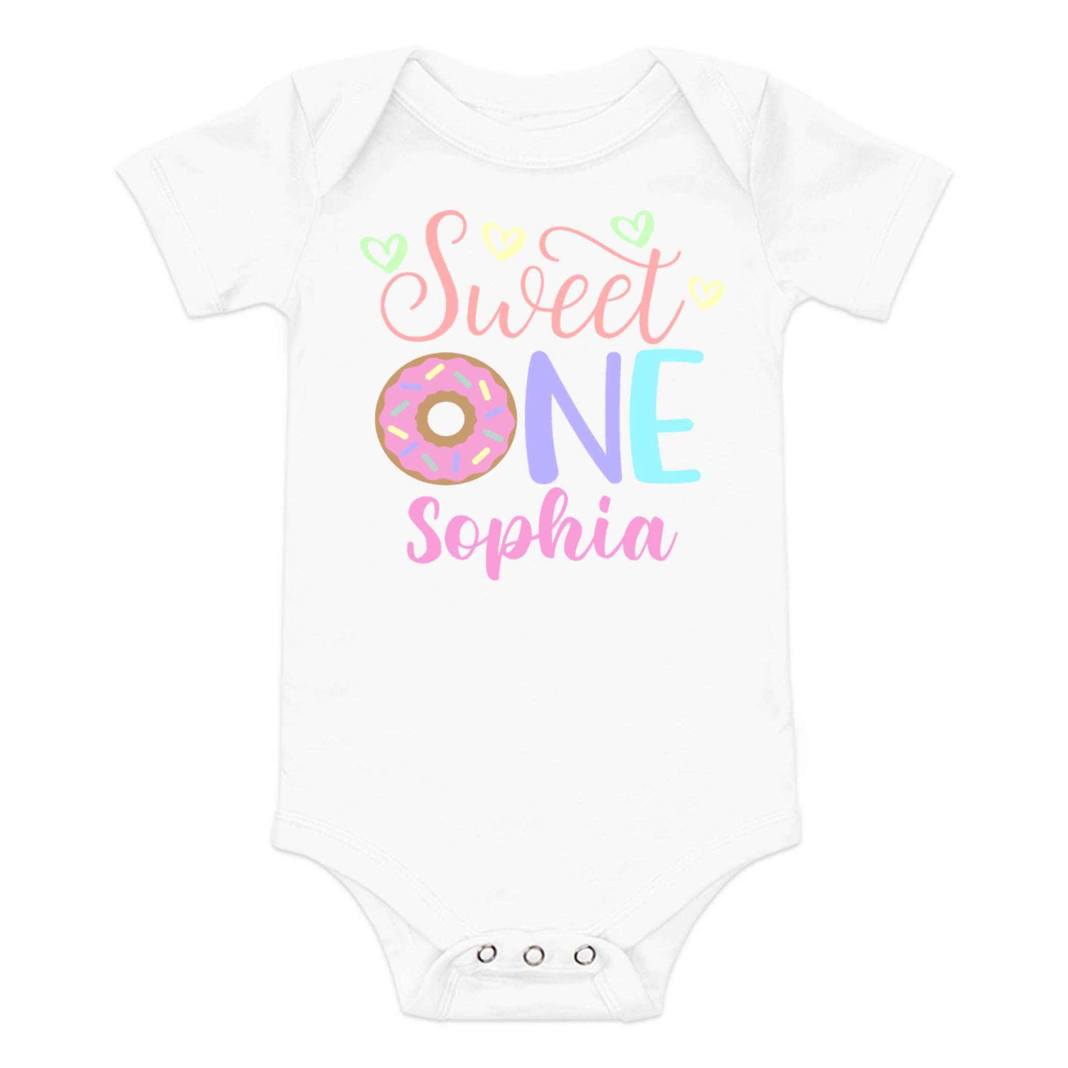 Sweet One Birthday Outfit for Girls - Pastel Pink Tutu Skirt, Donut Print Shirt & Headband Set (3-Piece) | 1st, 2nd, 3rd Birthday Romper for Baby & Toddler Girls | Perfect for Birthday Photos, Party Outfits & Special Occasions