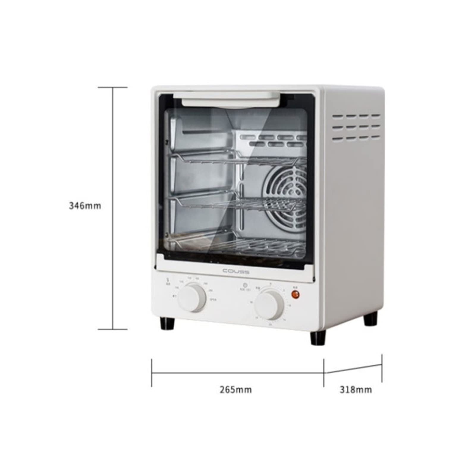 HHWKSJ 8-in-1 Air Fryer Toaster Oven Combo - 800W Countertop Convection Oven for Healthy Frying, Baking, Roasting (Fries, Chicken, Cake, Cookies) - Stainless Steel, Easy to Clean - Perfect for Kitchens, Dorms & Small Apartments