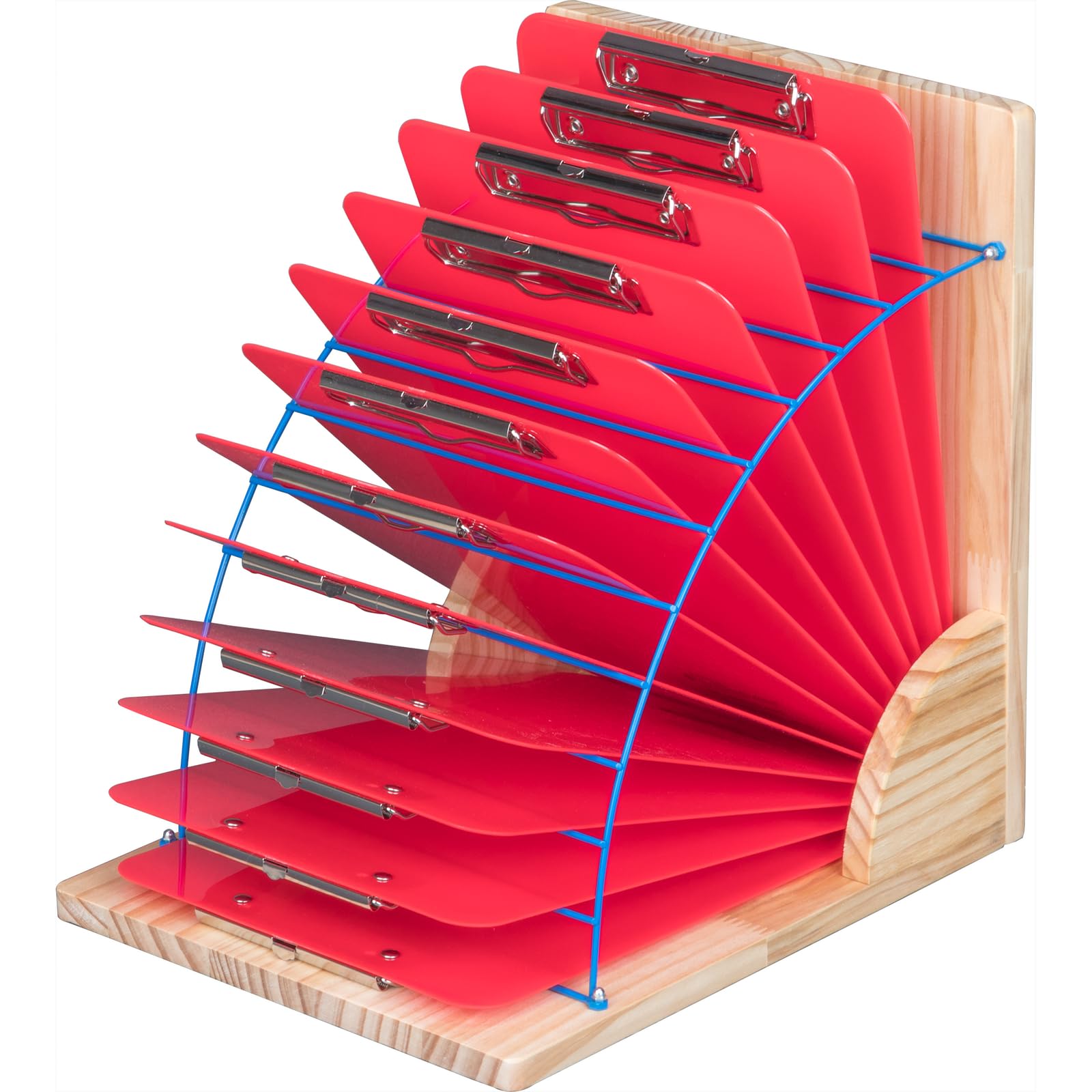 Really Good Stuff Clipboard Stand with 12 Single-Color Clipboards - Classroom Organization, Teacher Supplies, Office Desk Accessories for Home & School Use