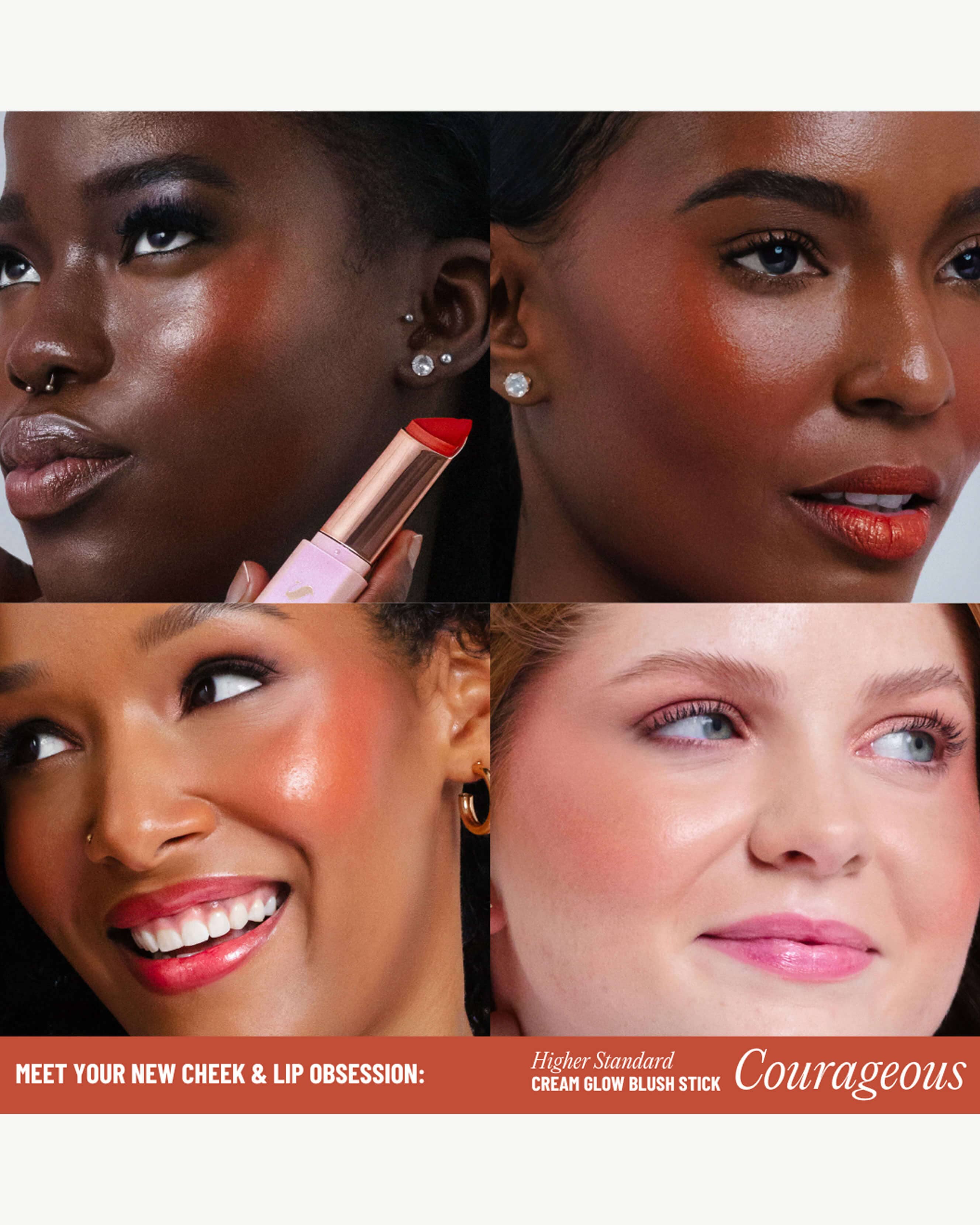 Higher Standard Cream Glow Blush Stick - Long Lasting & Buildable Cheek Color for a Natural Flush - Perfect for Everyday Wear, Date Night & Special Occasions