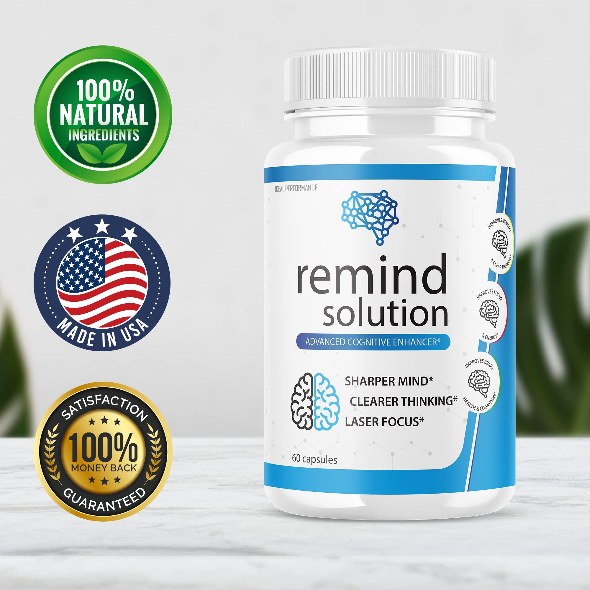 (5 Pack) Memory & Focus Supplement - Advanced Cognitive Brain Booster for Enhanced Concentration & Recall - 300 Capsules - Ideal for Students, Professionals & Seniors to Improve Mental Clarity