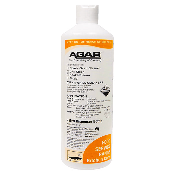 Agar Kooka Kleena Non-Caustic Oven & Grill Cleaner - Heavy Duty Degreaser for Commercial Kitchens & Home BBQ