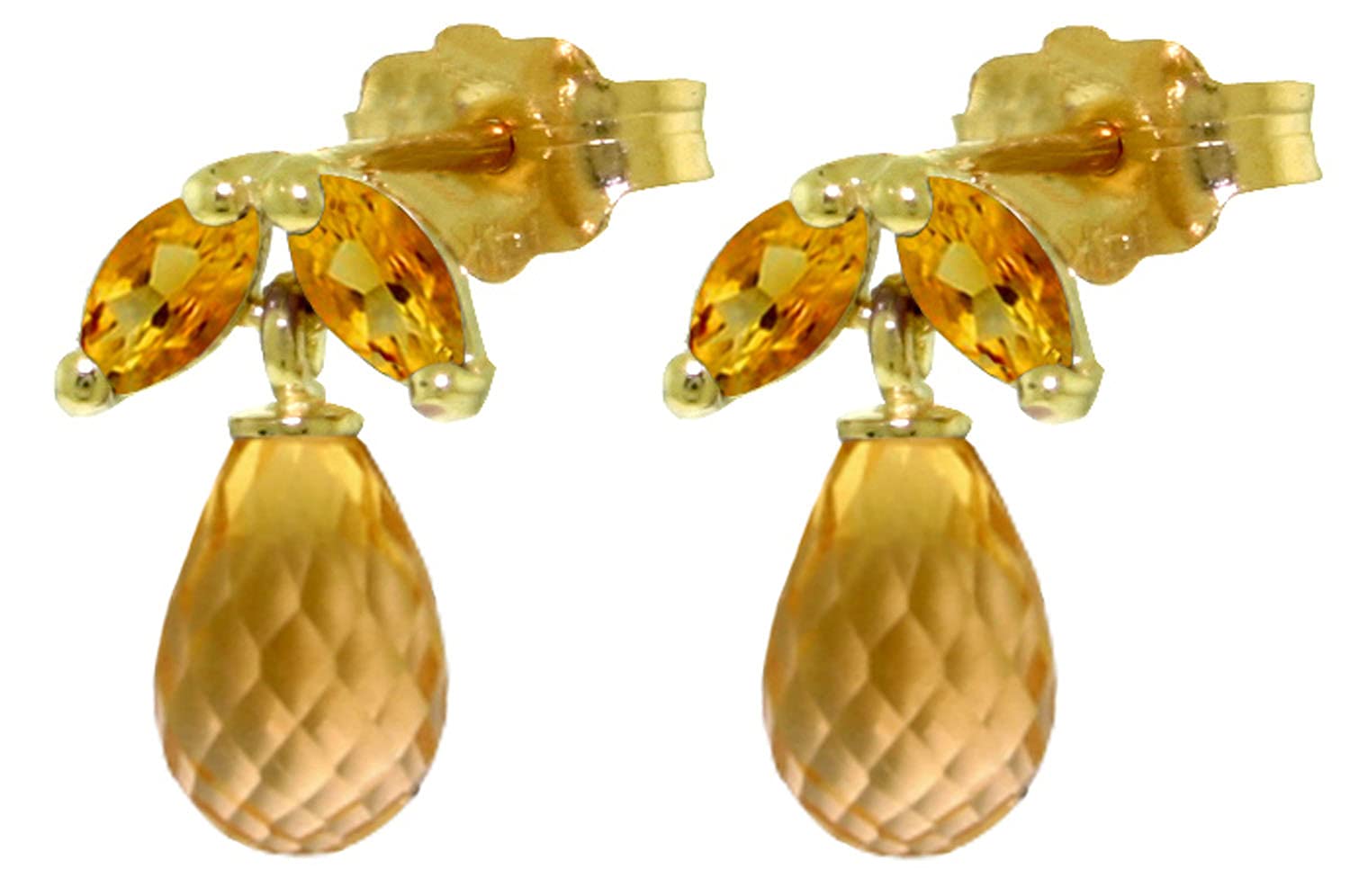 14K Solid Gold Citrine Stud Earrings for Women | GG Galaxy Gold Collection | Elegant Everyday & Party Jewelry Gift