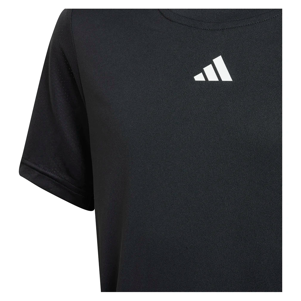 Boys' Pro Tennis Top - Black Performance Shirt for Junior Athletes | Perfect for Tennis, Training & Sports Activities