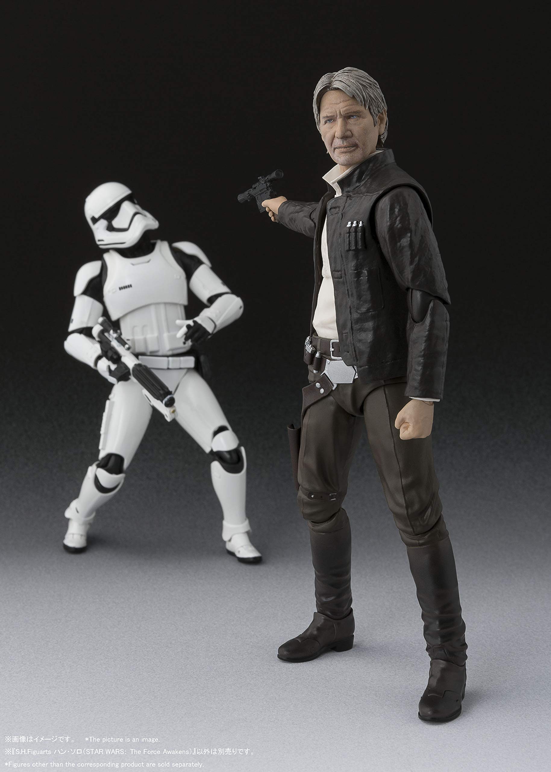 Bandai S.H.Figuarts Han Solo Action Figure - Star Wars The Force Awakens Collectible Toy for Display & Play | Perfect for Fans, Collectors & Gift Giving
