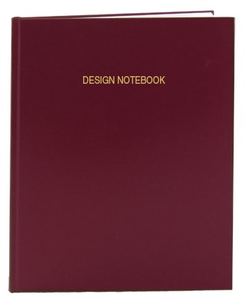 BookFactory Burgundy Grid Notebook - 8