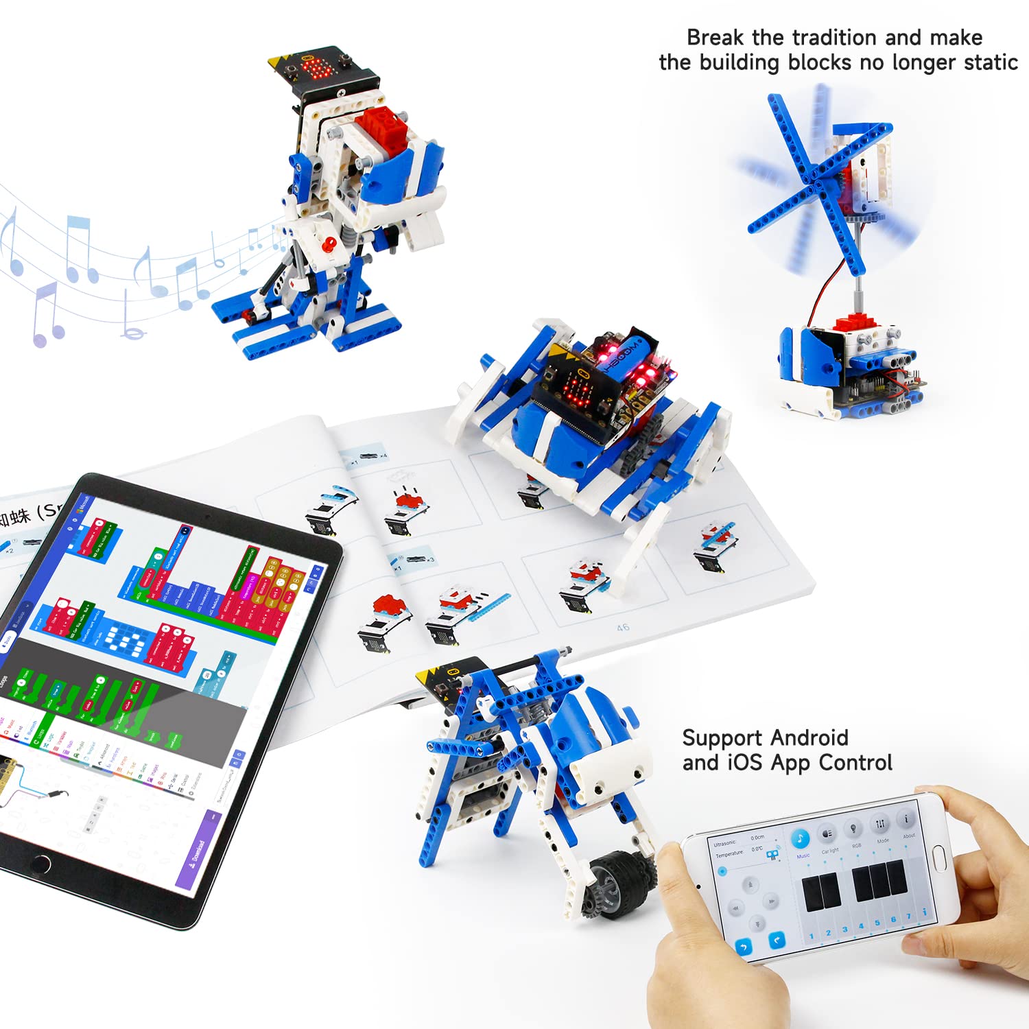 Yahboom Micro:bit 16-in-1 STEM Robotics Kit with Sensor Modules | DIY Building Block Robot for Kids 10+ | Learn Coding & Engineering | Perfect Christmas Gift for Teens (Includes V2 Board) - Great for School STEM Projects, Home Learning & Maker Workshops