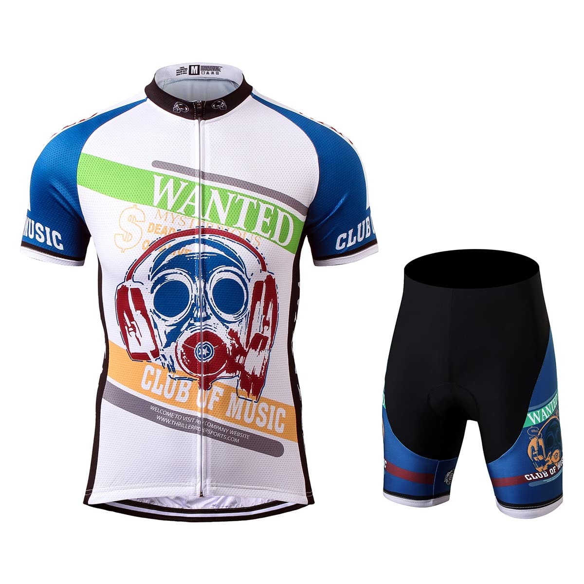 Men's Mountain Bike Short Sleeve Cycling Jersey - Thriller Rider Sports Wanted Music Design - Breathable & Quick-Dry for Outdoor Cycling - 2 Color Options - Perfect for Road Biking & Mountain Trail Adventures