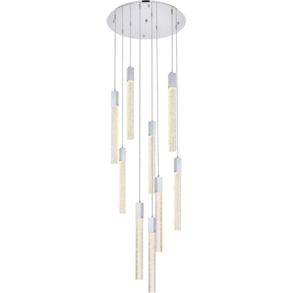 Weston 9-Light Chrome Pendant Lighting Fixture - Modern Dining Room Chandelier for Kitchen Island & Living Room Decor