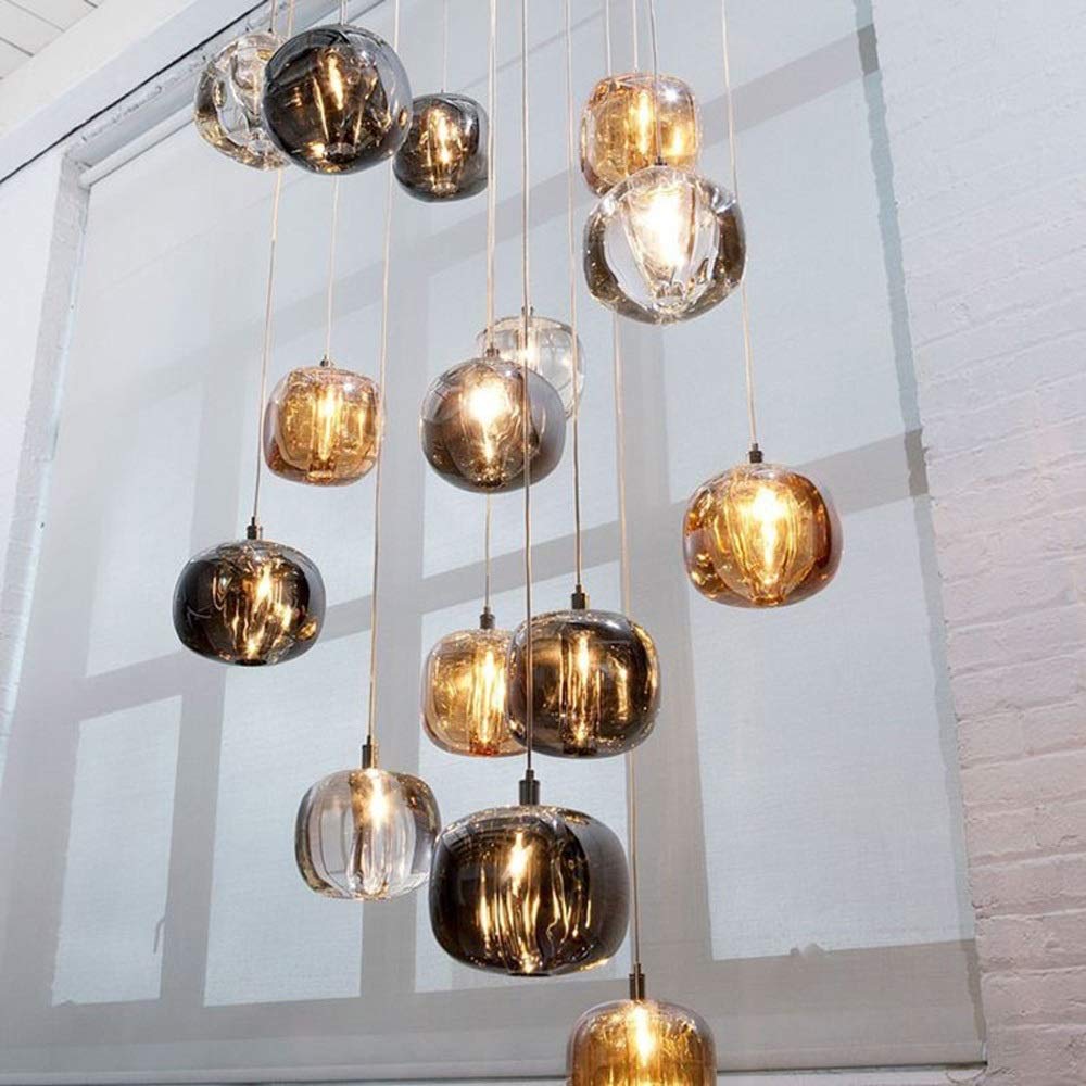 Modern Crystal Pendant Light - Geometric Metal Hanging Lamp with Nordic Style, Stainless Steel Ceiling Fixture for Dining Room, Bedroom, Bedside, Cafe & Bar | Elegant Lighting for Home Decor and Commercial Spaces