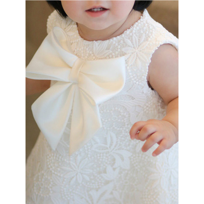 Baptism Dresses for Baby Girls - Summer Sleeveless Bow Tie Princess Dress for Toddlers | Perfect for Christening, Birthday Parties & Special Occasions