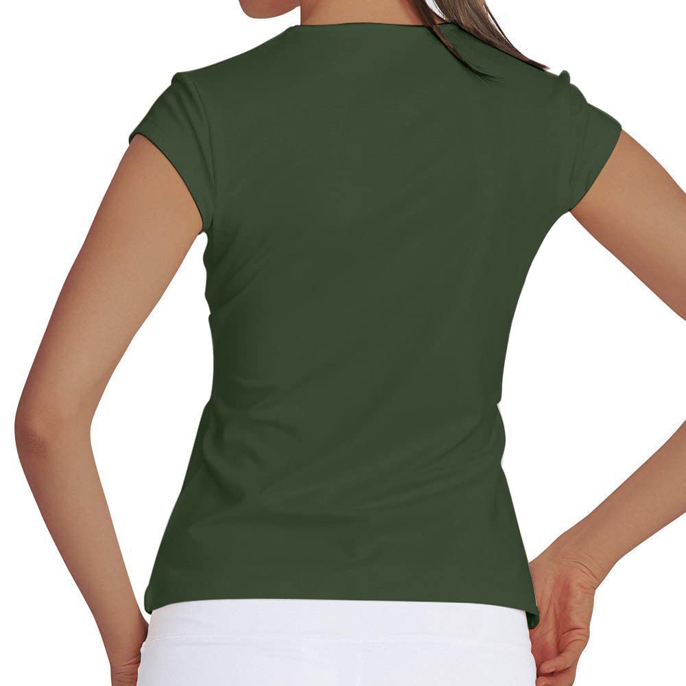 Women's Tennis Shirts - Short Sleeve V-Neck Moisture Wicking Golf & Running Tops - Breathable Solid Color Athletic Shirts for Sports, Gym & Casual Wear