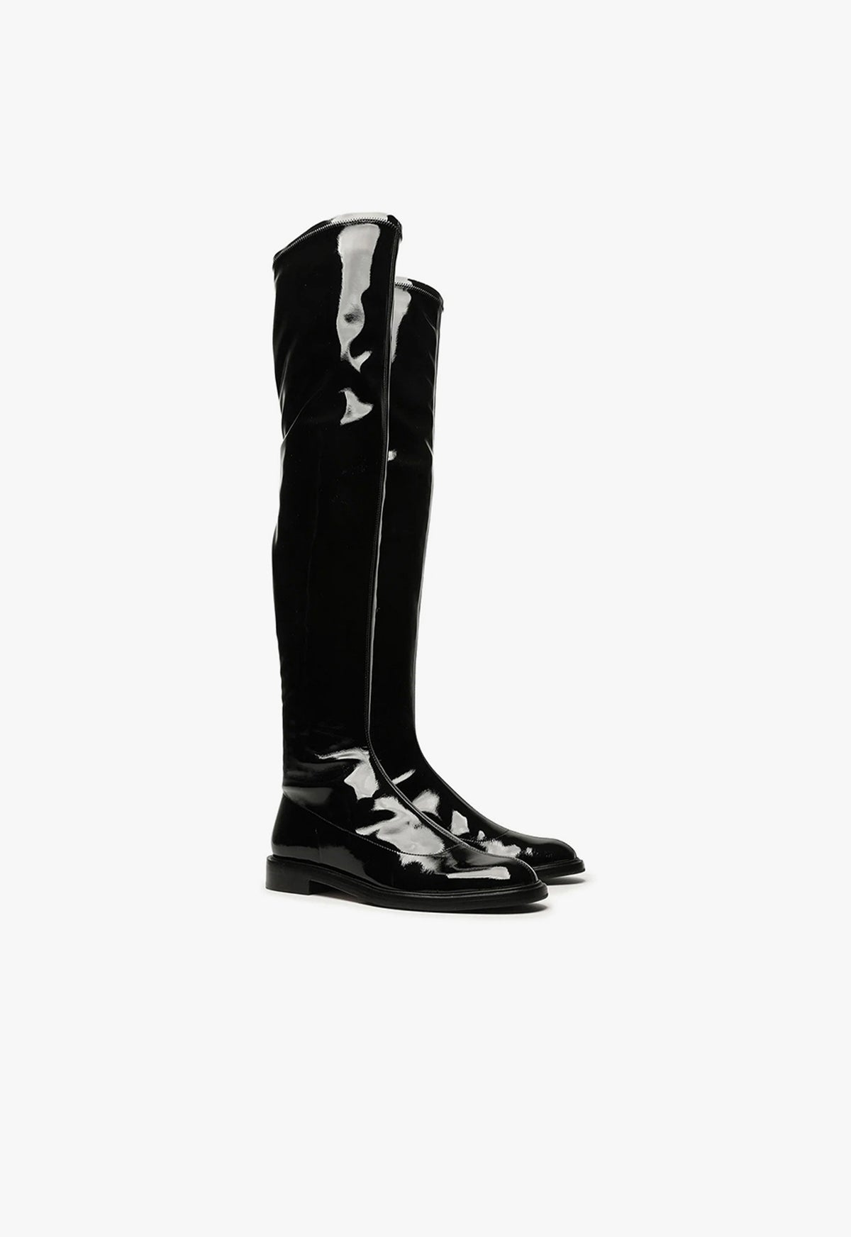 Stylish Kaolin Over The Knee Patent Leather Boots for Women - Fashionable High Gloss Thigh High Boots for Party, Night Out & Winter Outfits