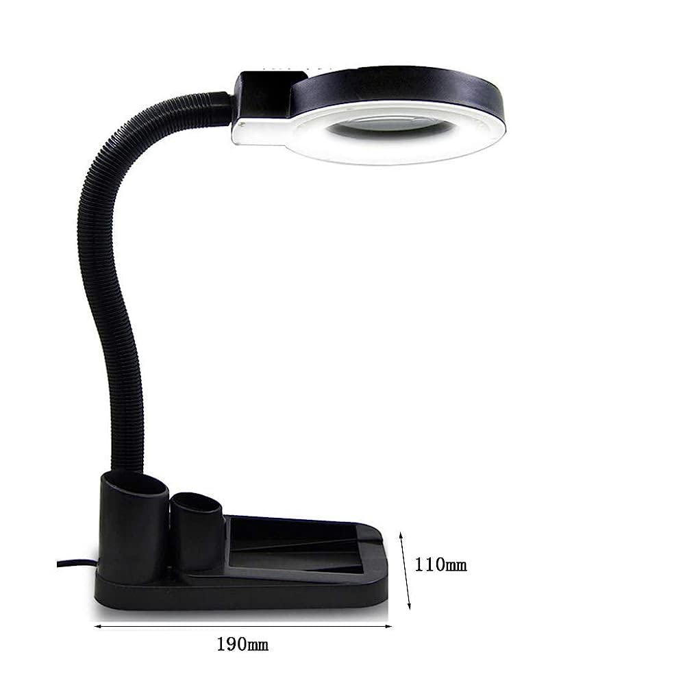 CRODY Magnifying Desk Lamp with 40 LED Lights - 5X/10X Magnification for Reading, Welding, Repair & Crafts - Adjustable Brightness for Elderly & Hobbyists - Perfect for Home, Office & Workshop Use