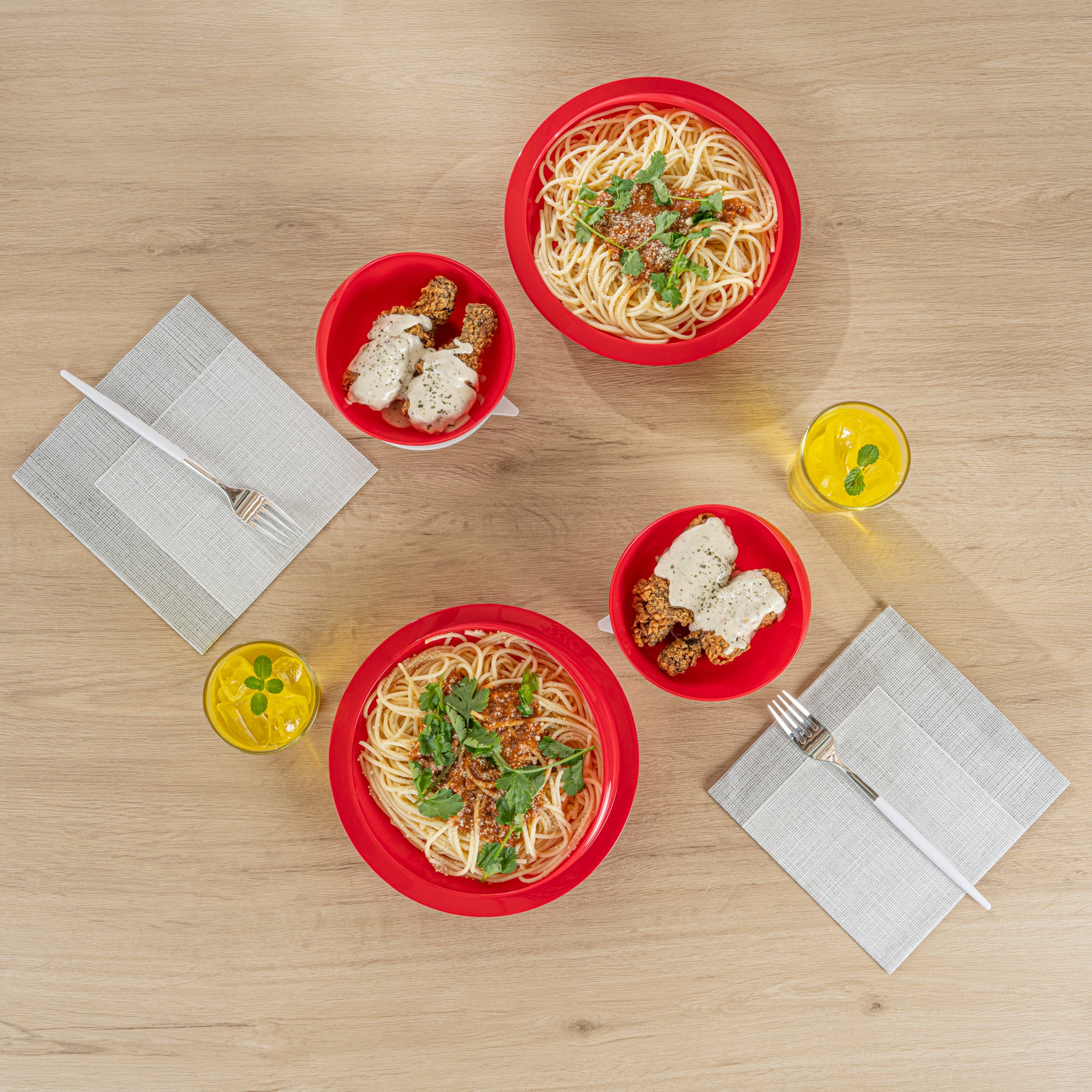 Adapt Tek Red Plastic 2-Piece Scoop Plate & Bowl Set with Spillproof Design & Suction Base - Includes 1 Plate & 1 Bowl for Toddlers - Perfect for Baby Feeding, Travel & Mess-Free Meals